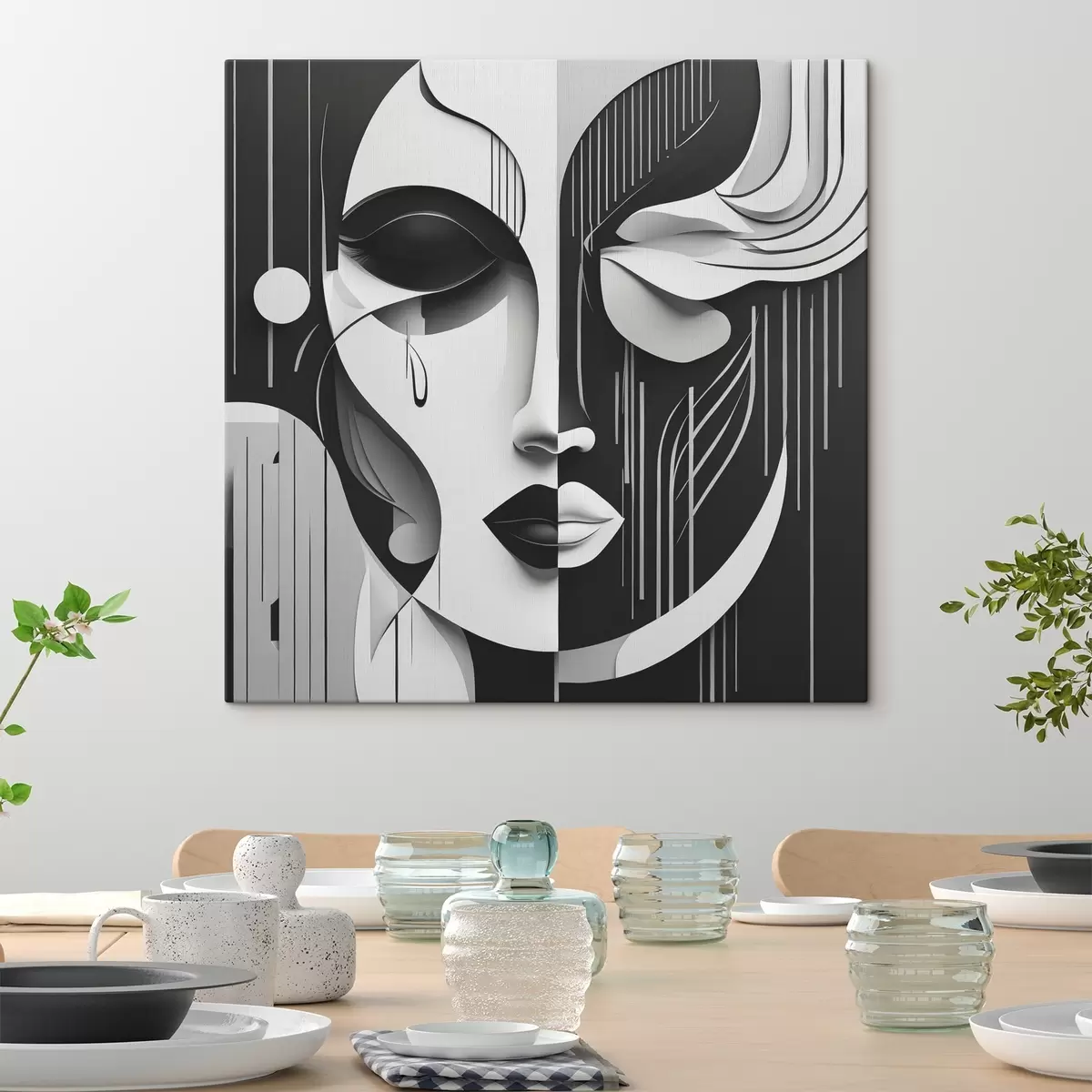 carta da parati Maschera in bianco e nero nr. s38850