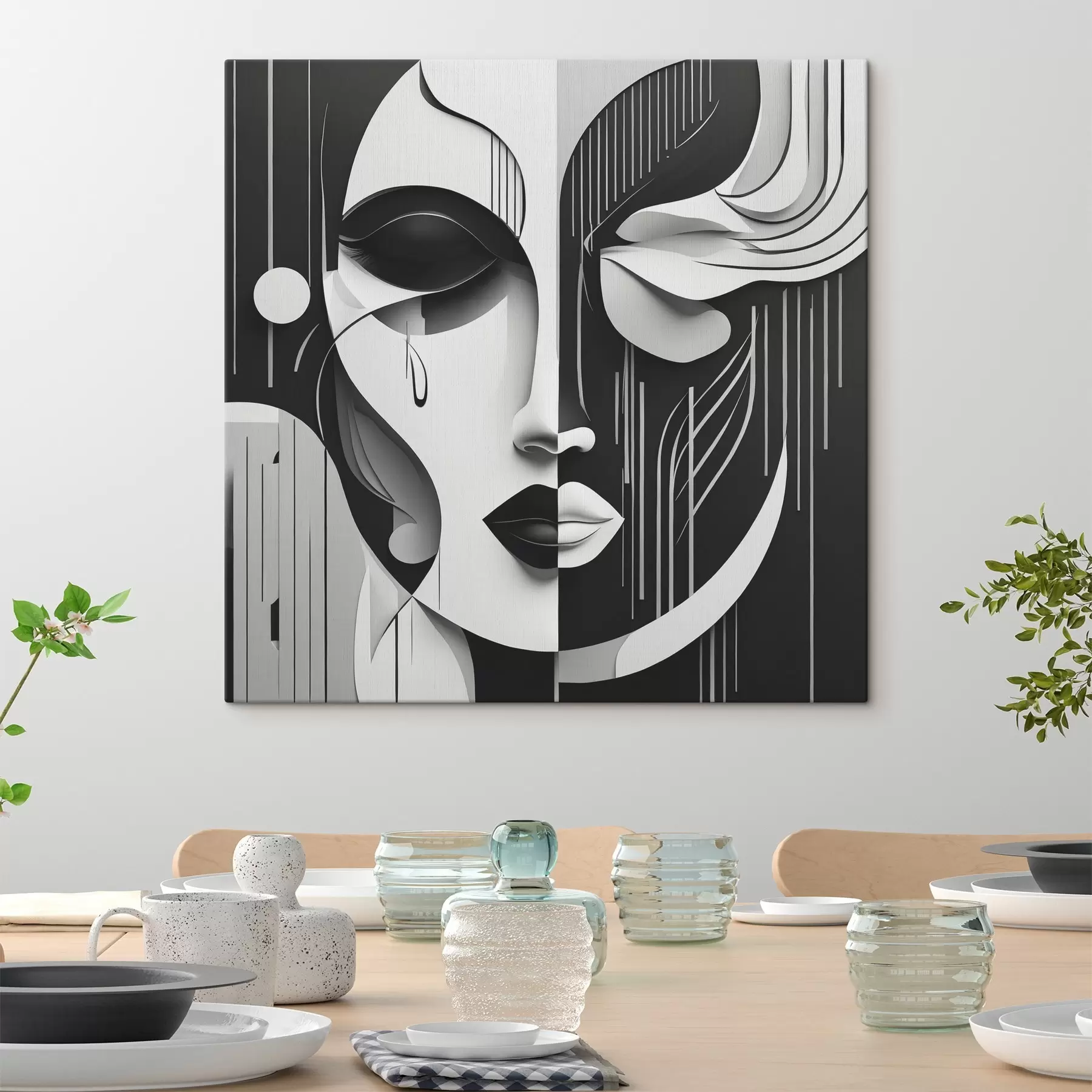 carta da parati Maschera in bianco e nero nr. s38850