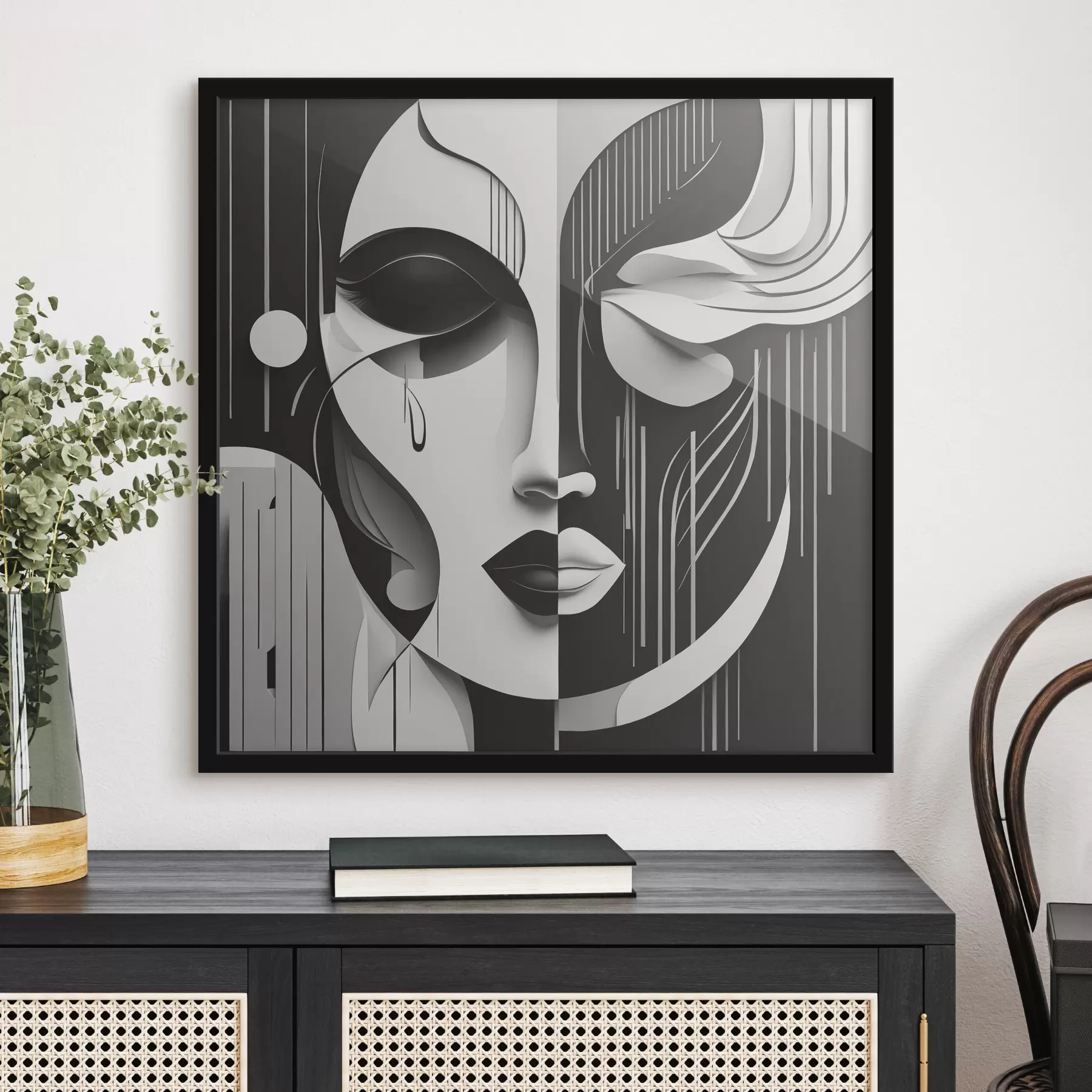 carta da parati Maschera in bianco e nero nr. f38850