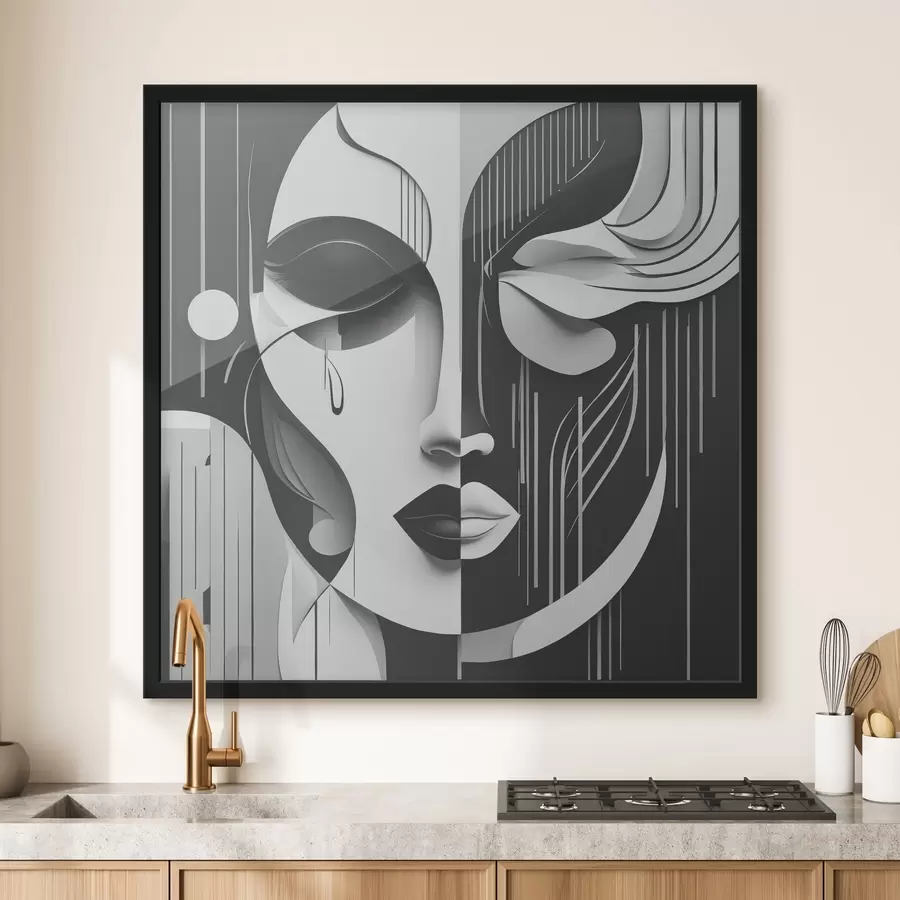 carta da parati Maschera in bianco e nero nr. f38850