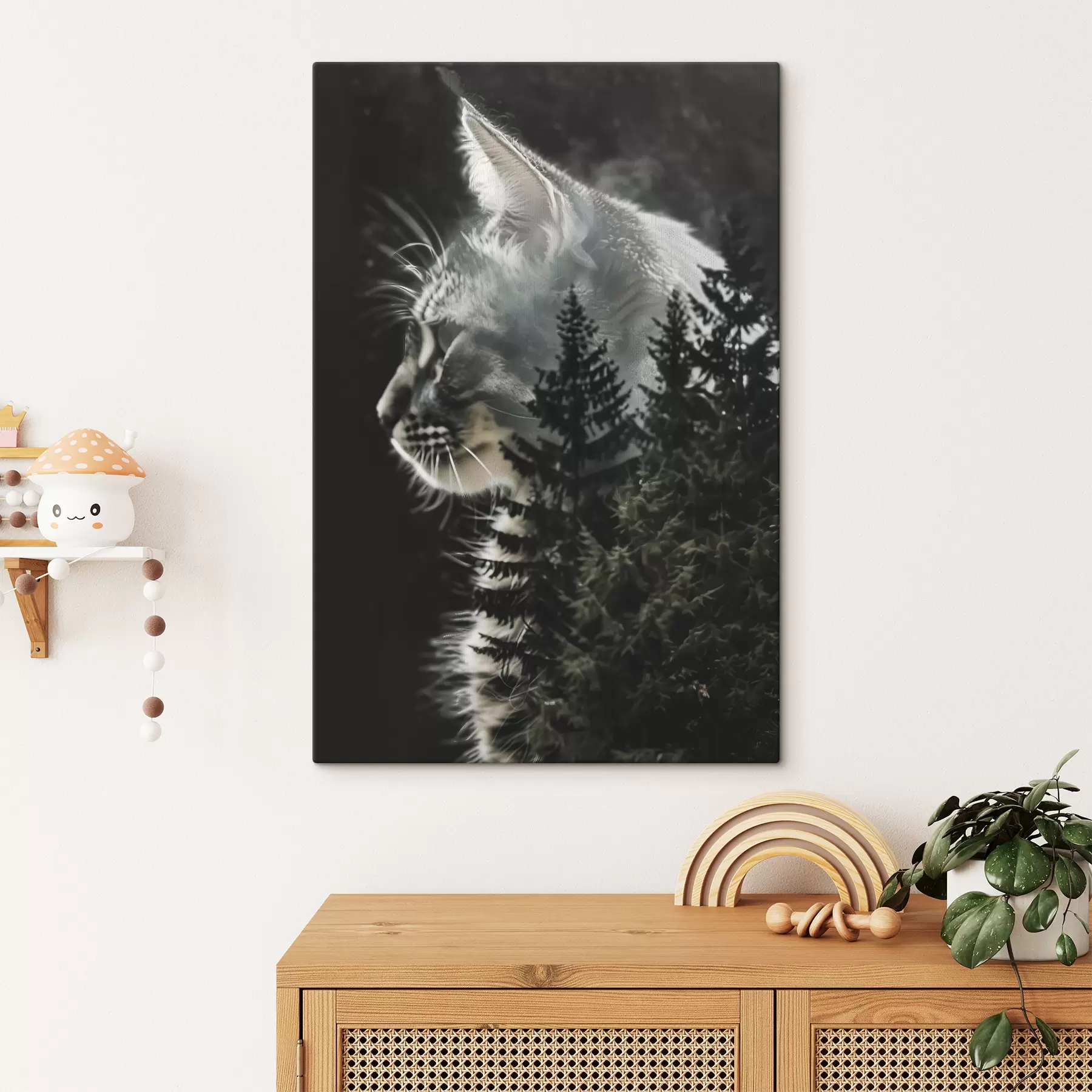 carta da parati Gatto con alberi di Natale nr. s39028