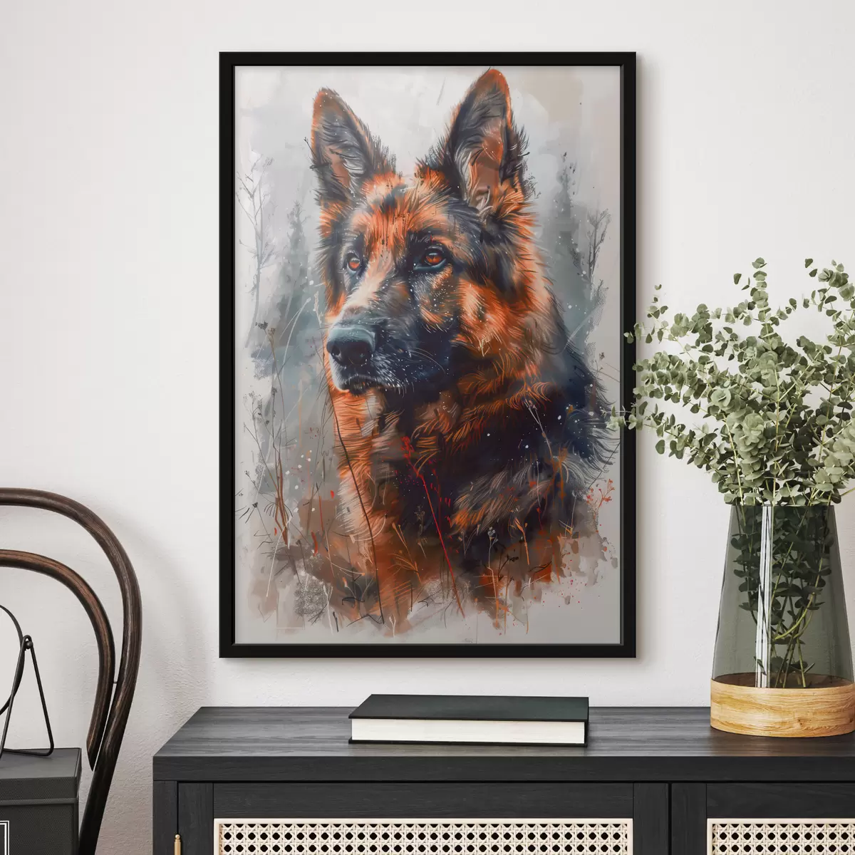 Poster Ritratto di un cane da pastore tedesco f38995