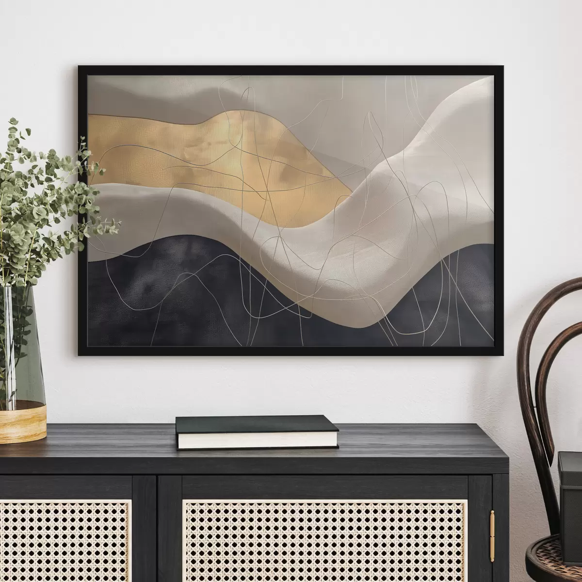 Poster Astrazione con onde e linee f39053