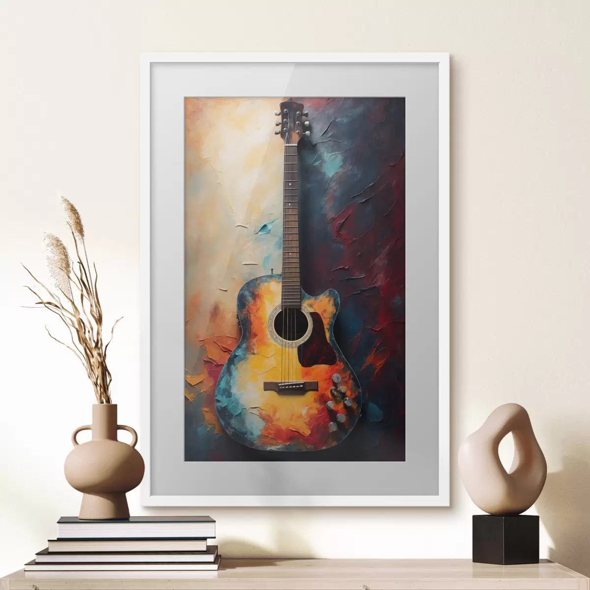 Poster Chitarra a colori vivaci f39002