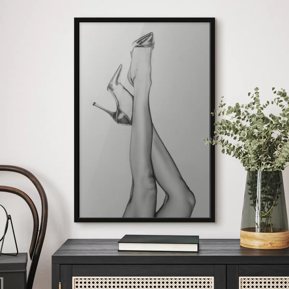 Poster Modello gambe su tacchi moda illustrazione arte nuova tendenza f39110