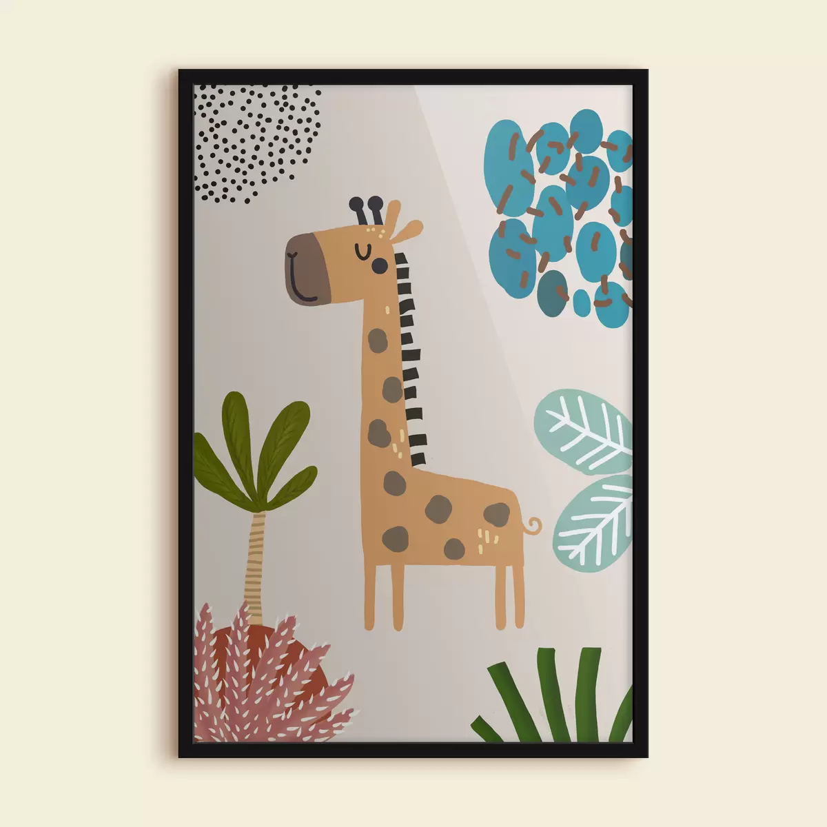 Poster Giraffa nella giungla in stile safari, boho f39096
