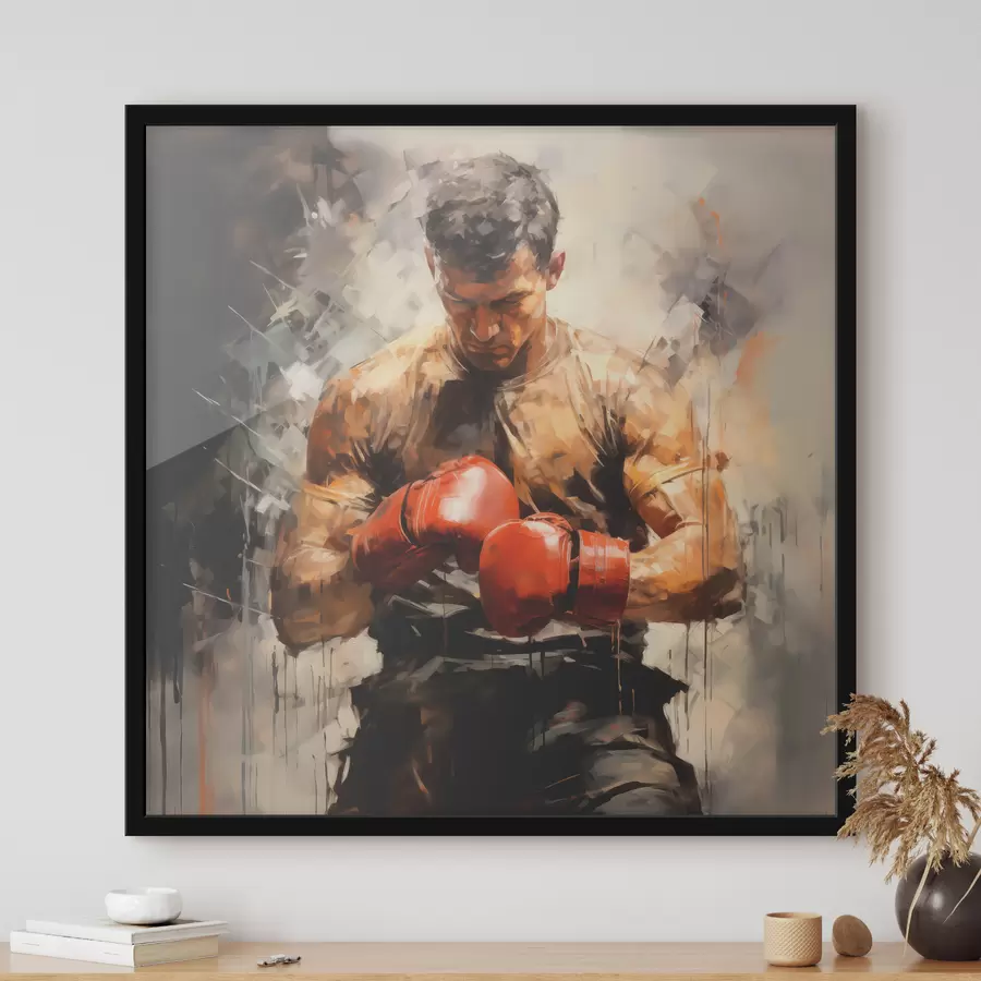 carta da parati Boxer in guanti rossi pittura ad olio nr. f39180