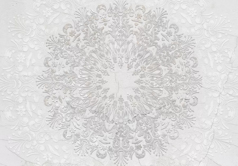 Carta da parati 3D Una stampa mandala altamente dettagliata che crea un bellissimo e delicato disegno in pizzo 