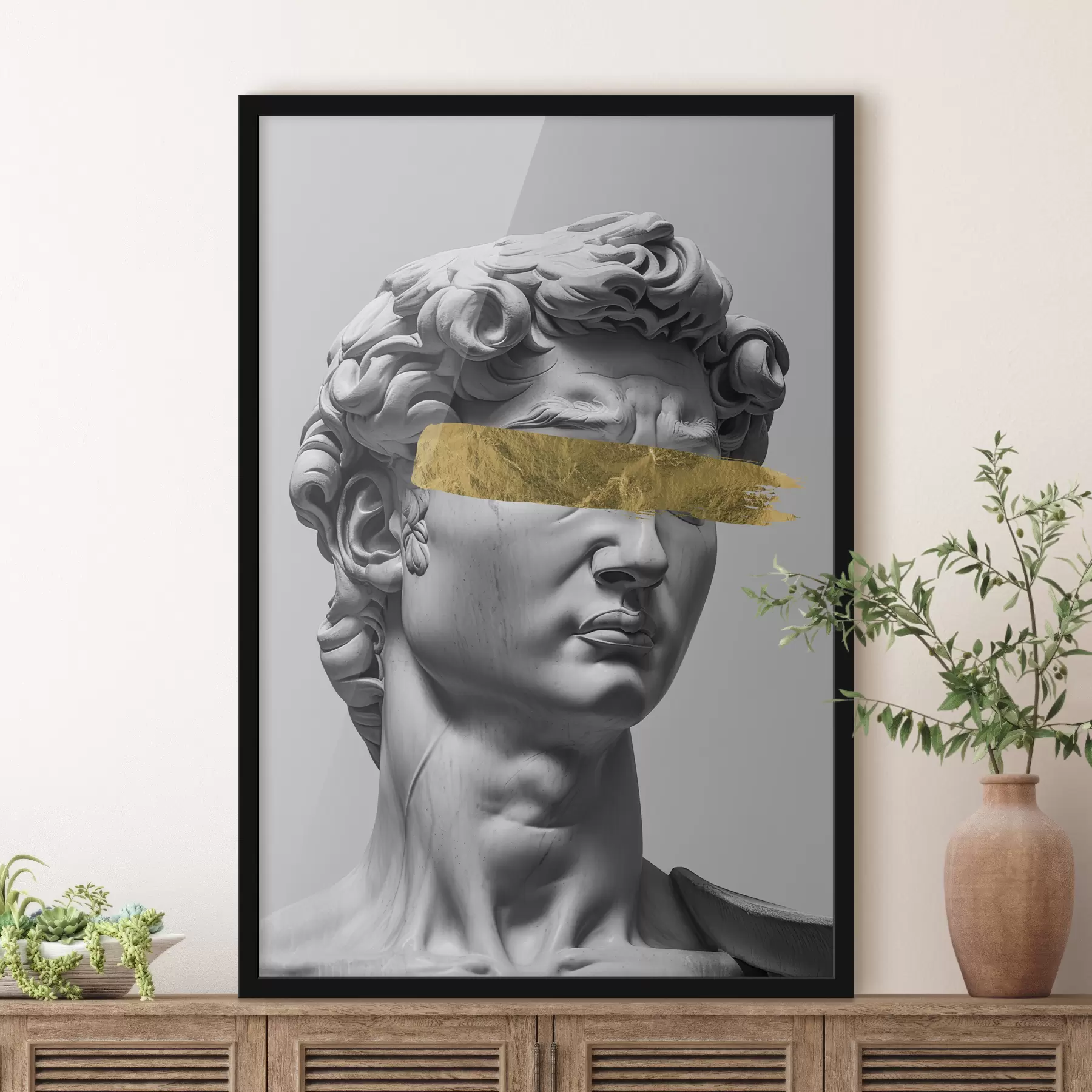 carta da parati Una scultura moderna di David con gli occhi chiusi nr. f26129