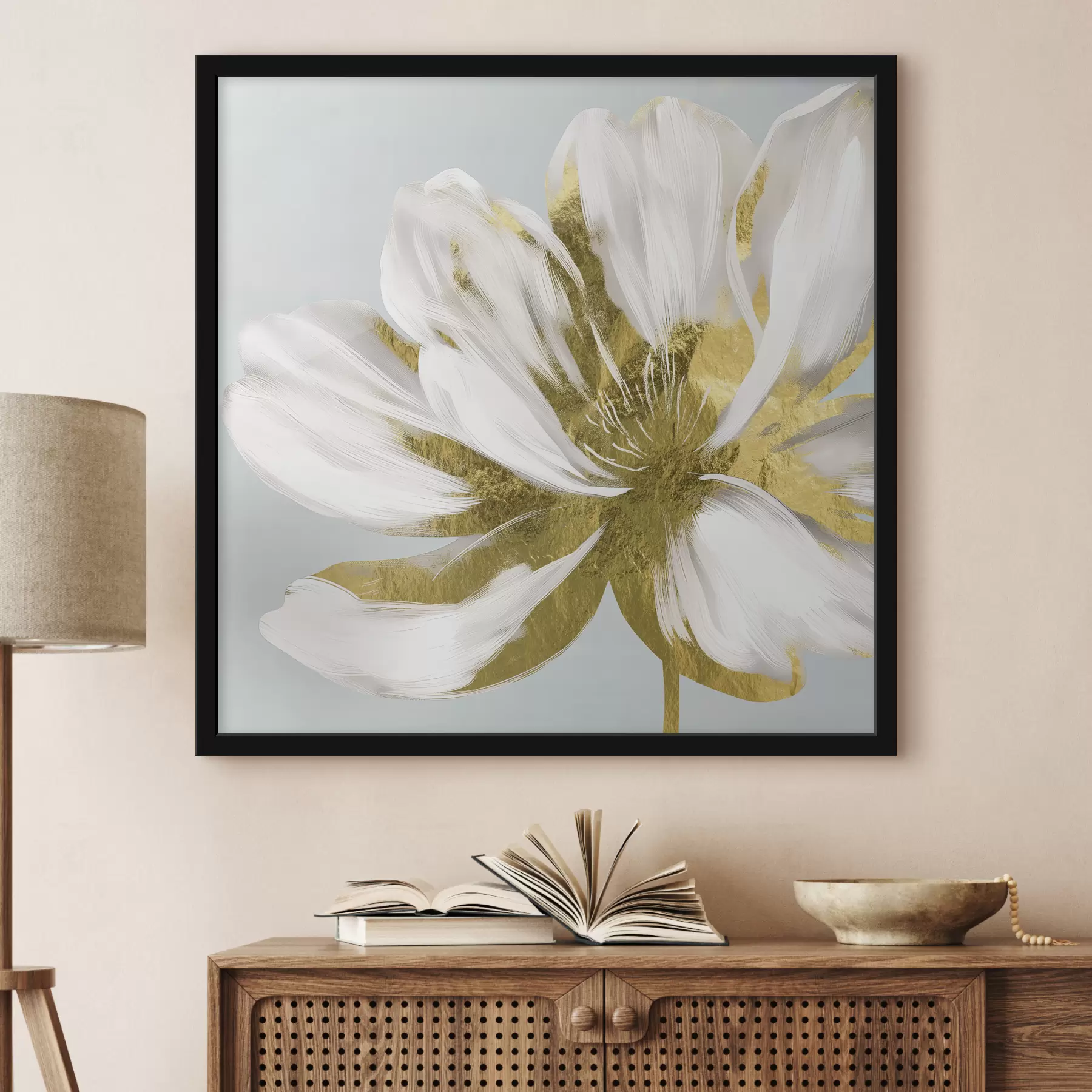 carta da parati Grande fiore astratto su sfondo blu nr. f26121