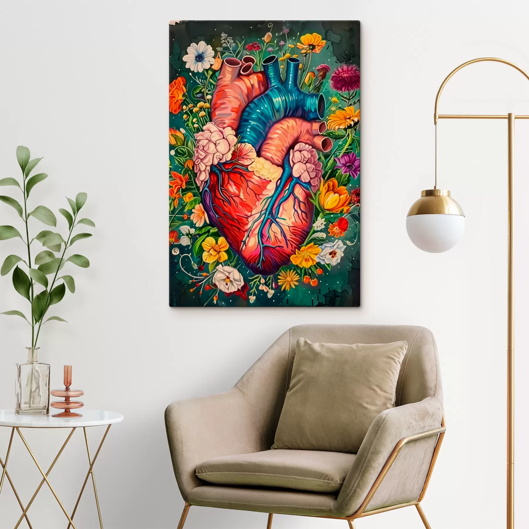 carta da parati Cuore tra i fiori nr. s39315