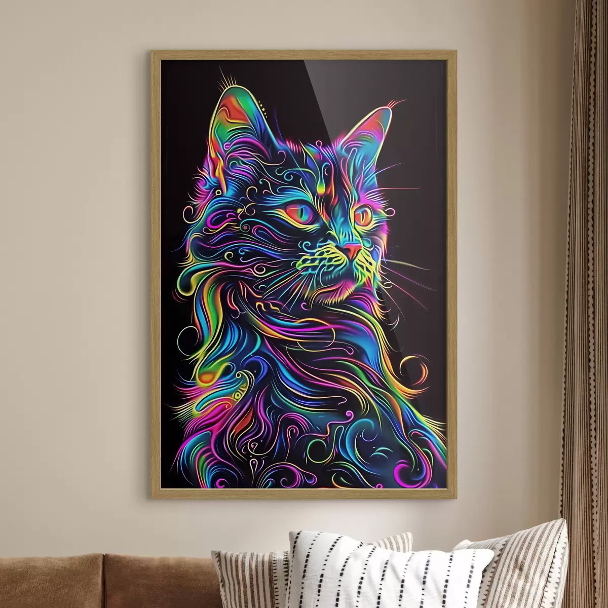 Poster Gatto multicolore f39311