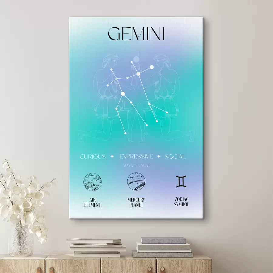 carta da parati Segno zodiacale Gemelli, costellazioni, cosmico, pianeti, astrologia, colori blu e viola nr. s39279