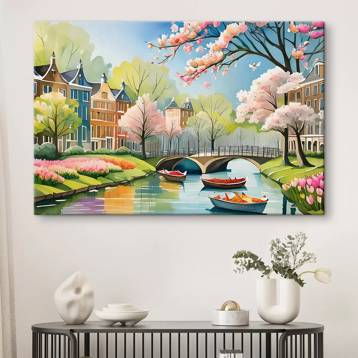 carta da parati alberi in fiore ad Amsterdam in primavera nr. s39301