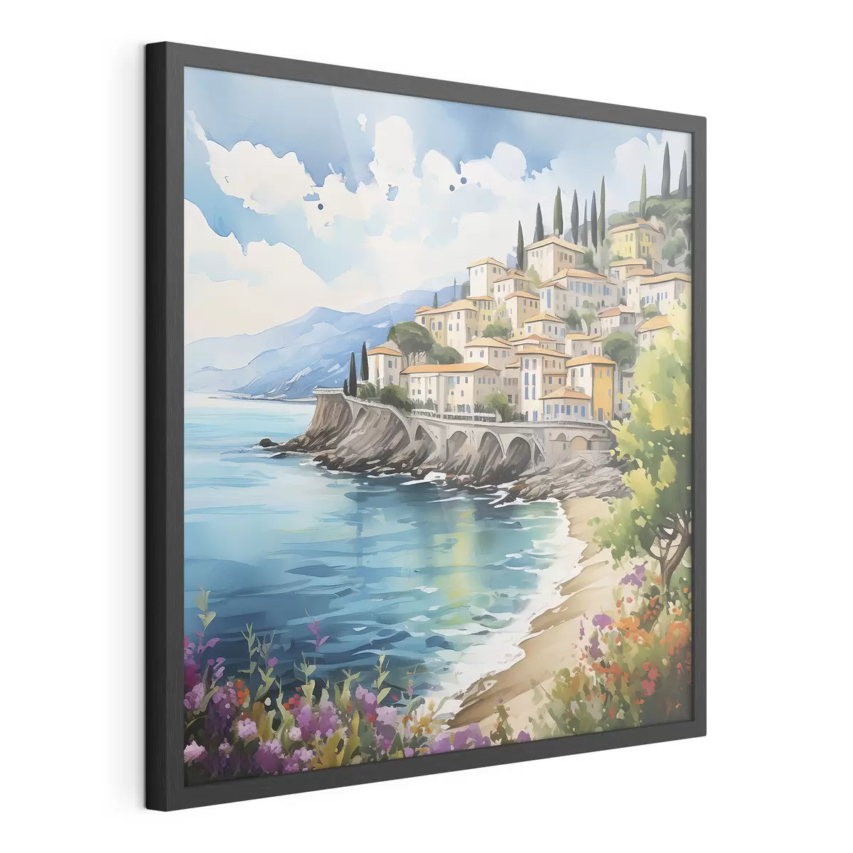 Poster costa pittoresca in una città italiana f39298