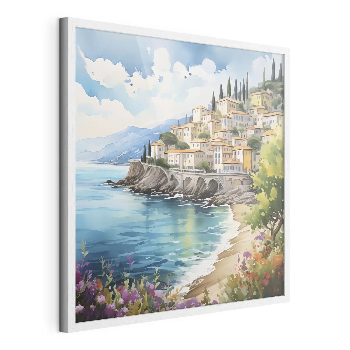 Poster costa pittoresca in una città italiana f39298