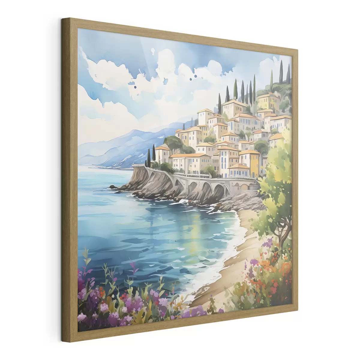 Poster costa pittoresca in una città italiana f39298
