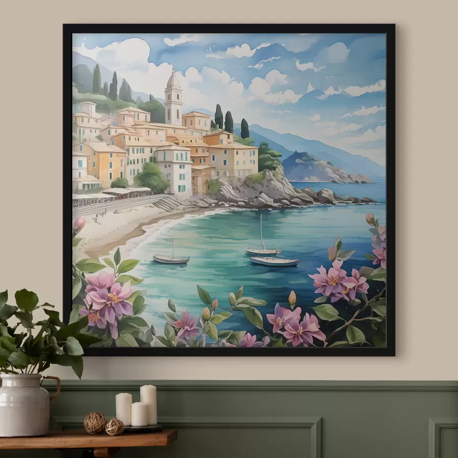 carta da parati una città sul mare in estate nr. f39299