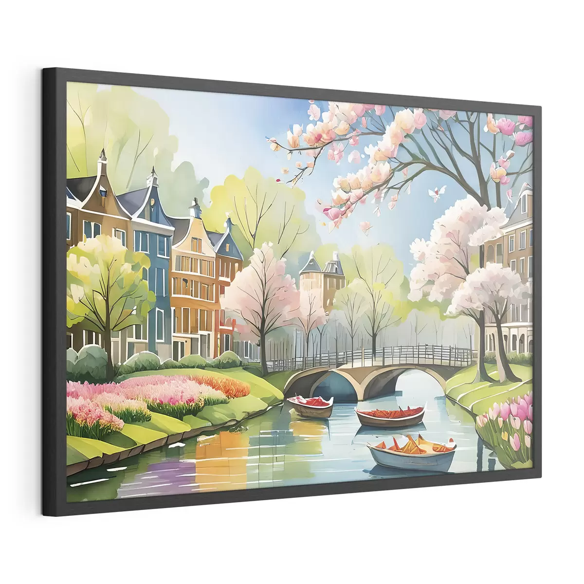 Poster alberi in fiore ad Amsterdam in primavera f39301