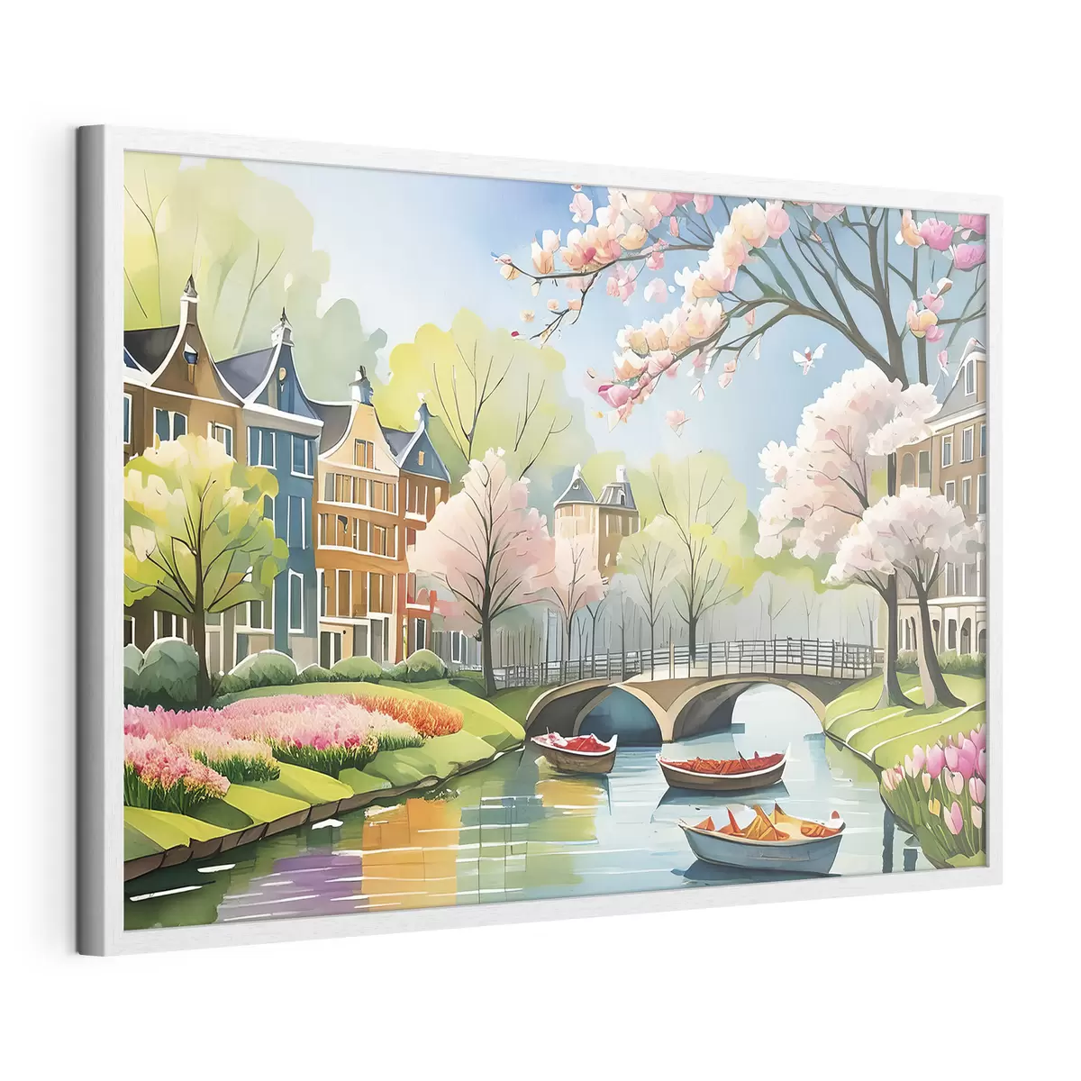 Poster alberi in fiore ad Amsterdam in primavera f39301