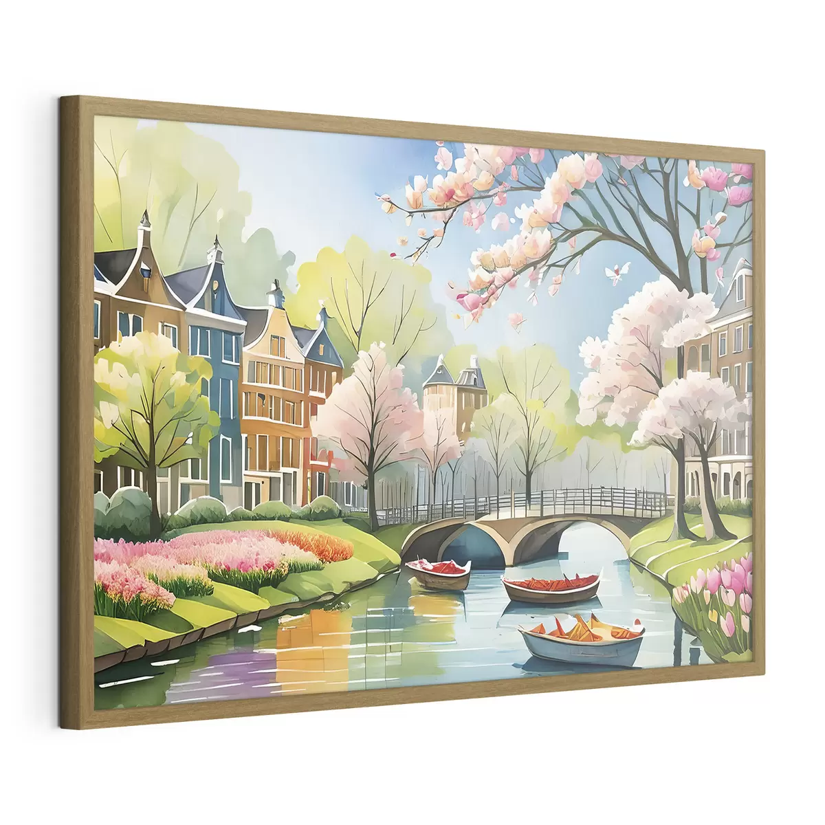 Poster alberi in fiore ad Amsterdam in primavera f39301