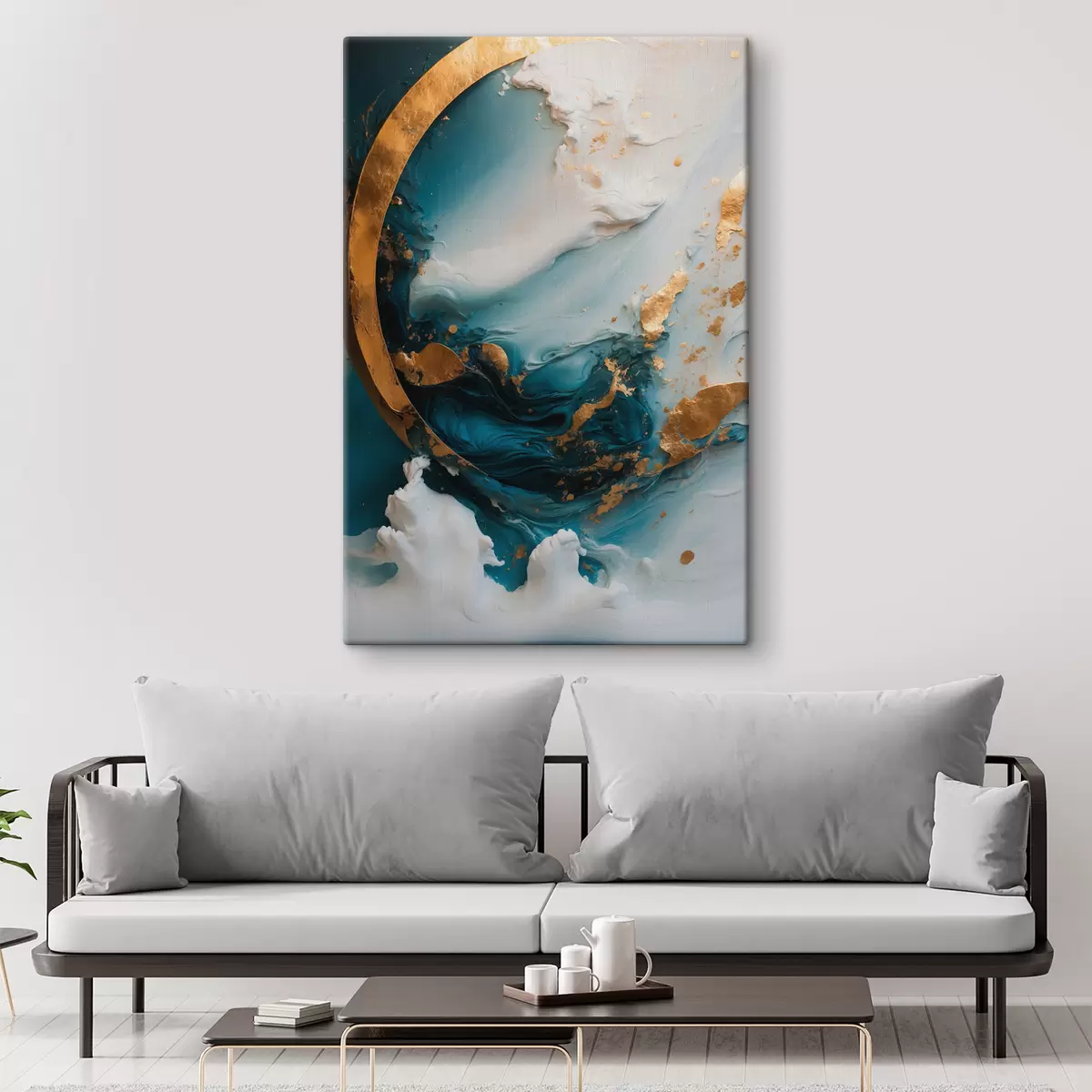 carta da parati Astrazione con i colori blu e bianco nr. s39154