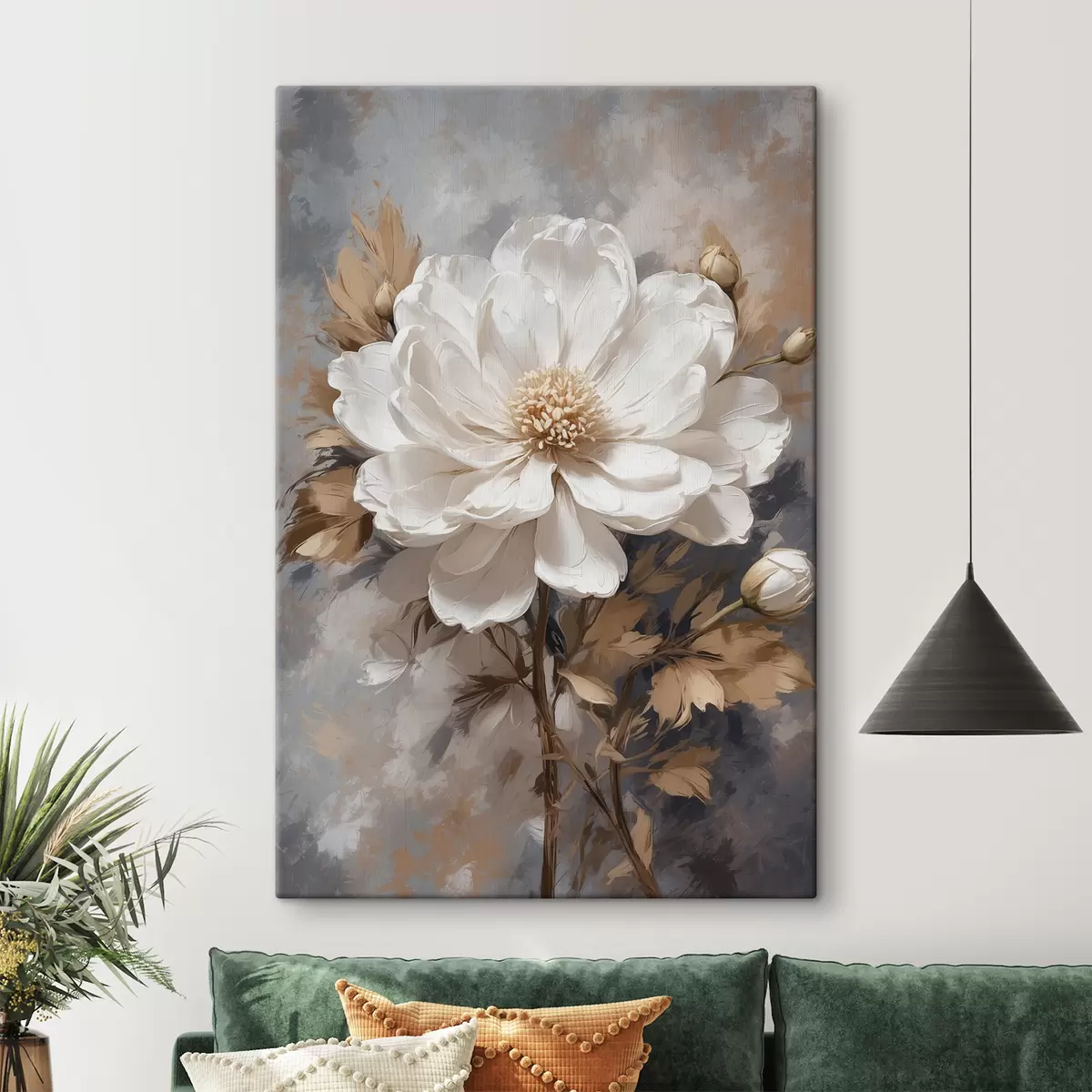 carta da parati Fiore bianco con stelo nr. s39166