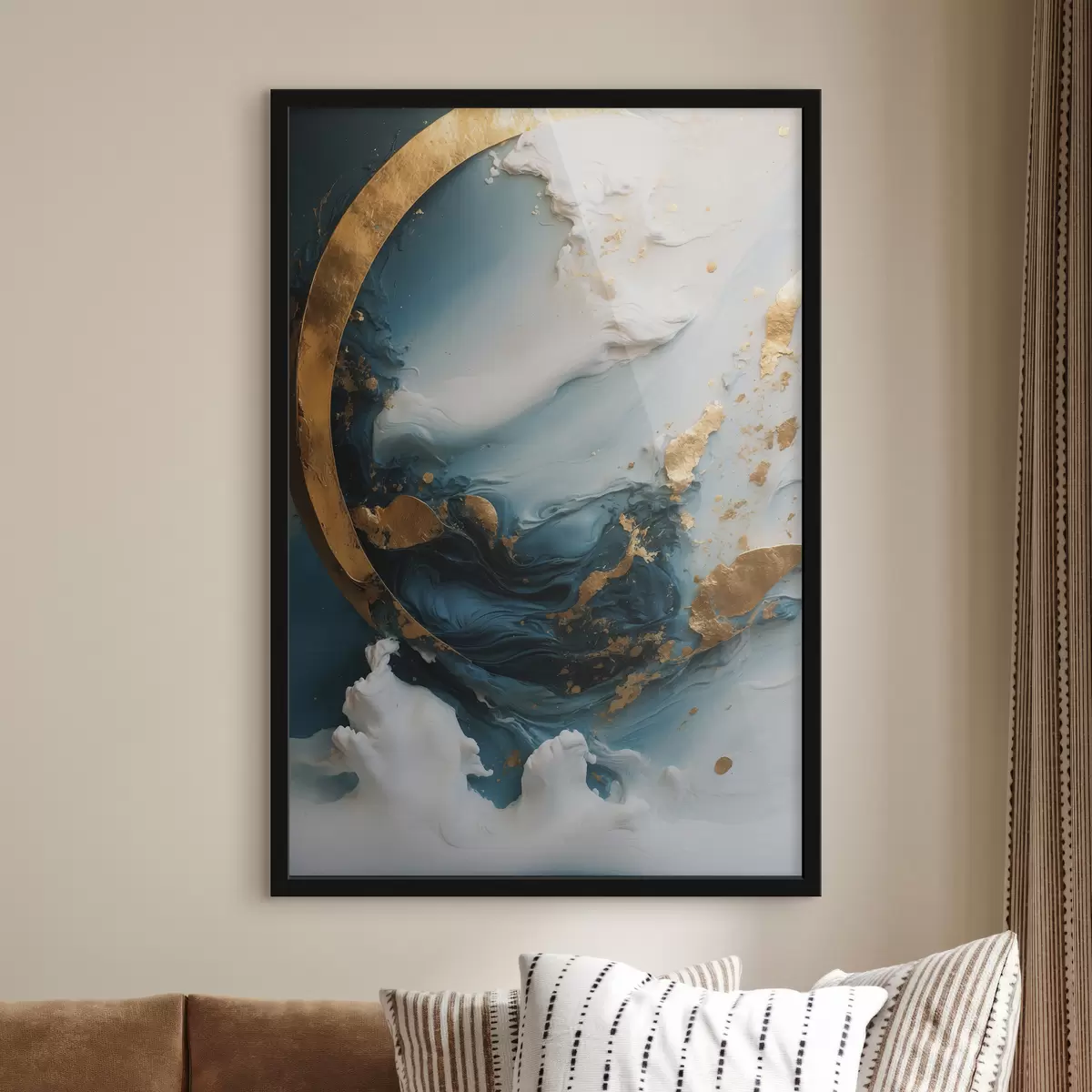 Poster Astrazione con i colori blu e bianco f39154