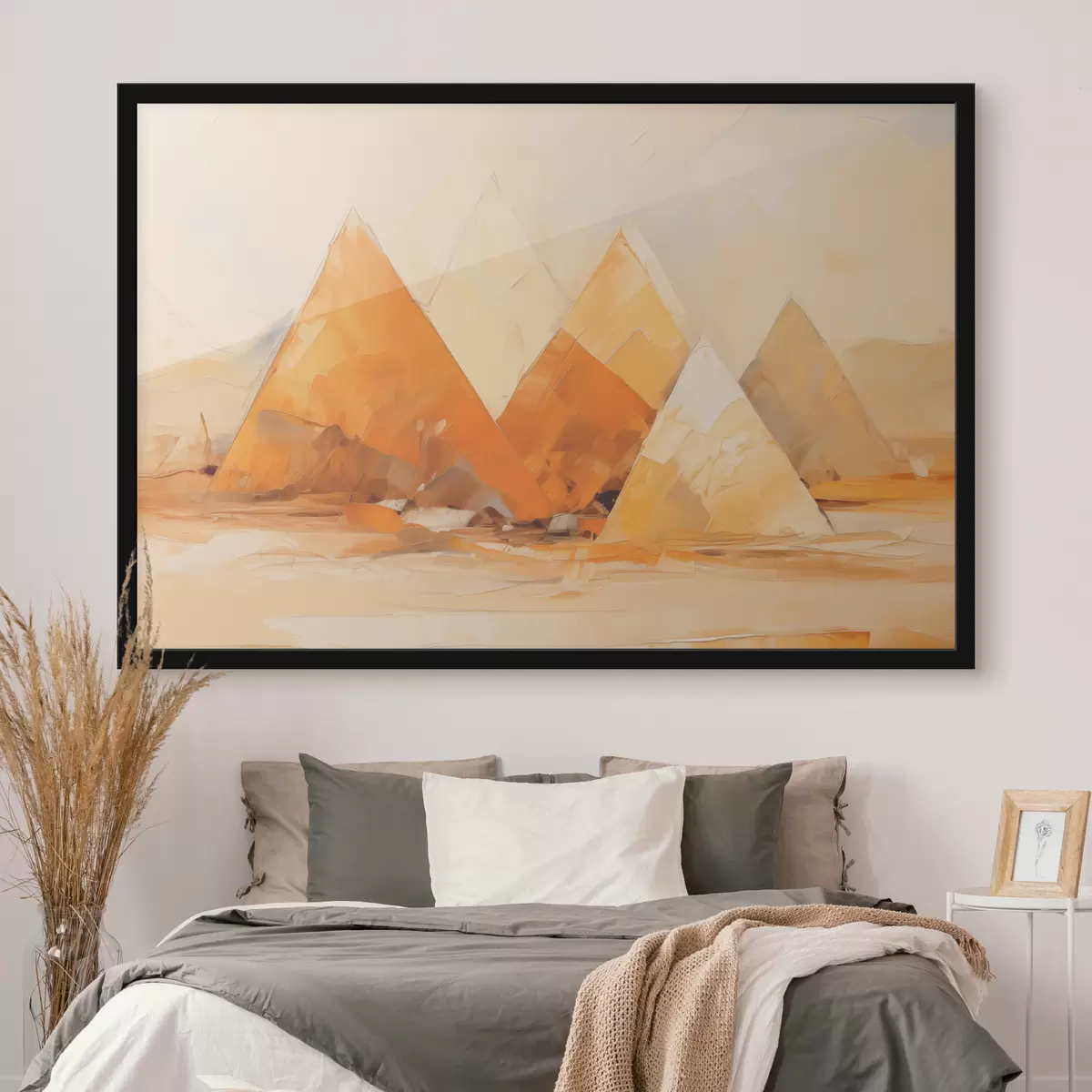 Poster Piramidi nel dipinto ad olio del deserto f39435