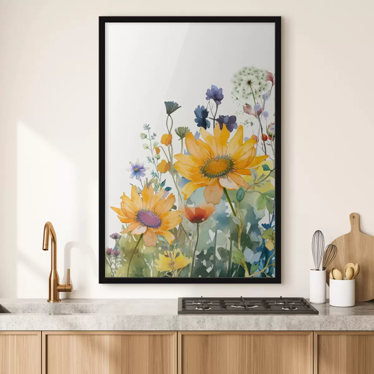 Poster Fiori selvatici acquerelli colorati f39338