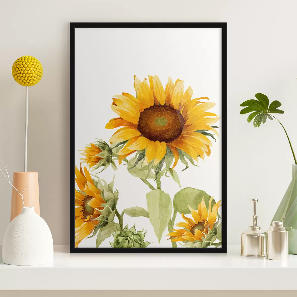 Poster Girasole acquerello brillante f39341