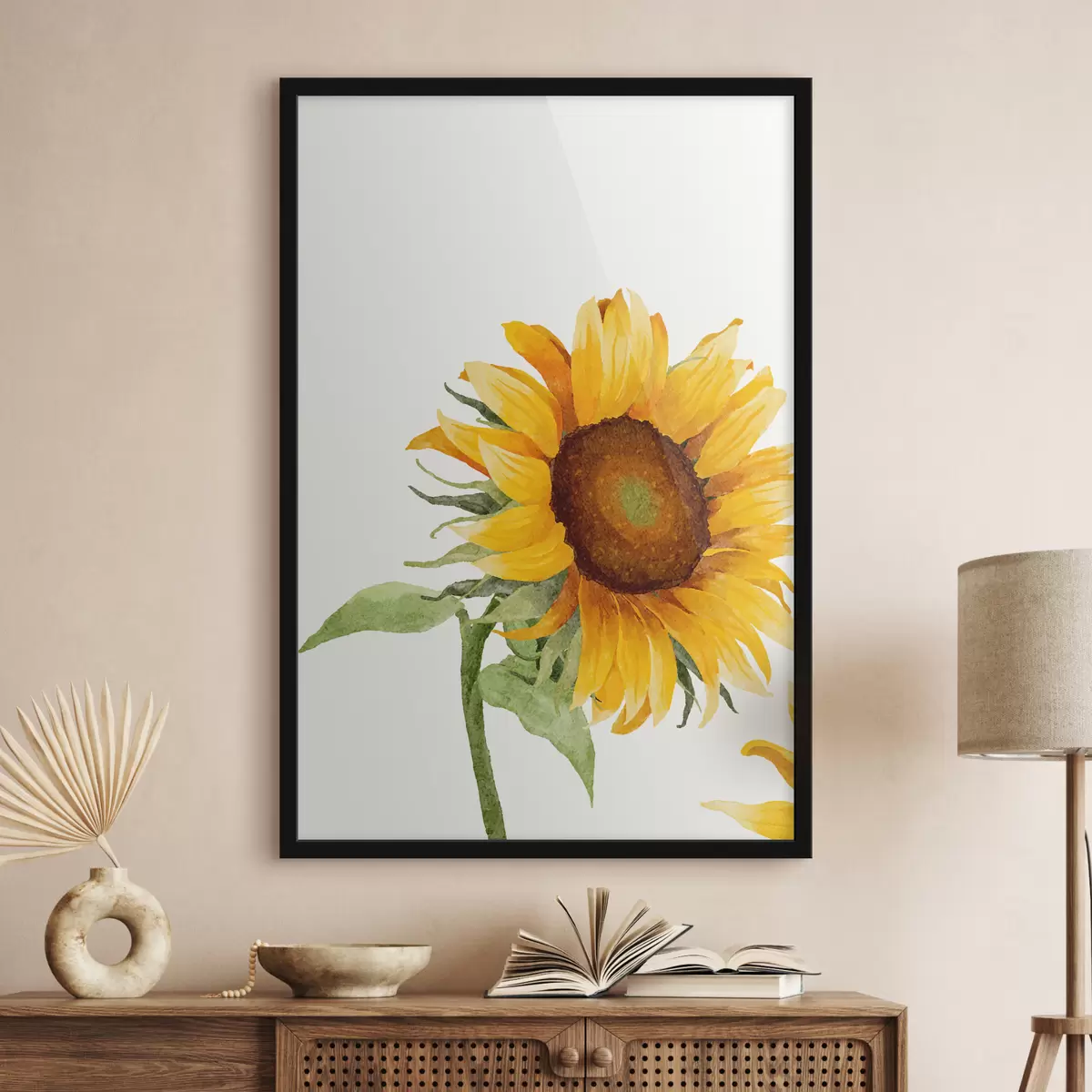 Poster Girasole acquerello colorato f39343