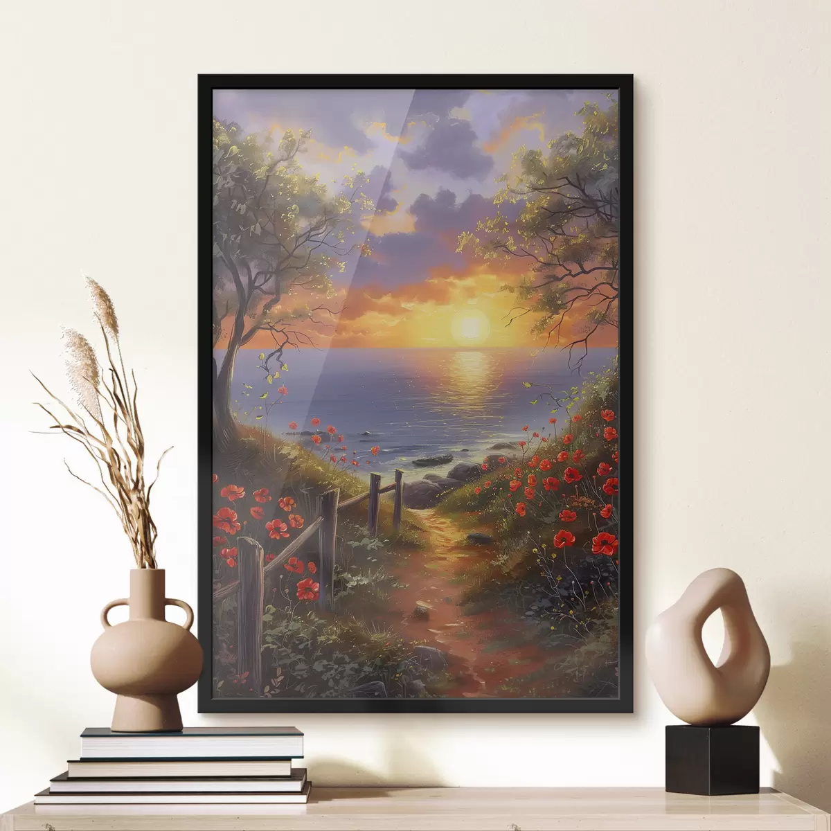 Poster Bellissimo tramonto sull'acqua f39200
