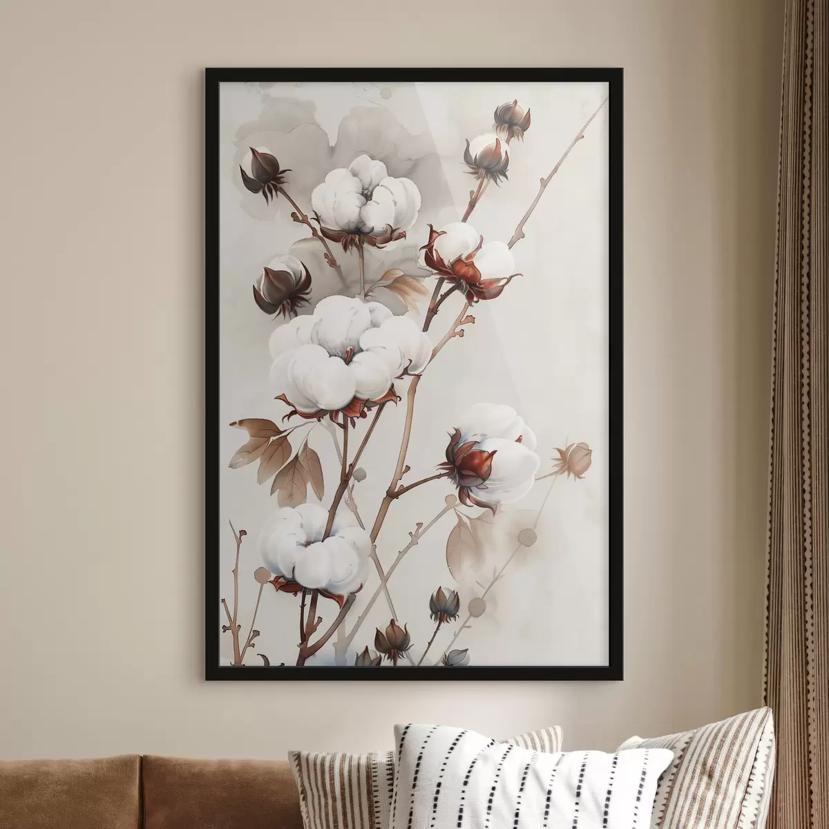 Poster Rami di cotone in stile acquerello f39215