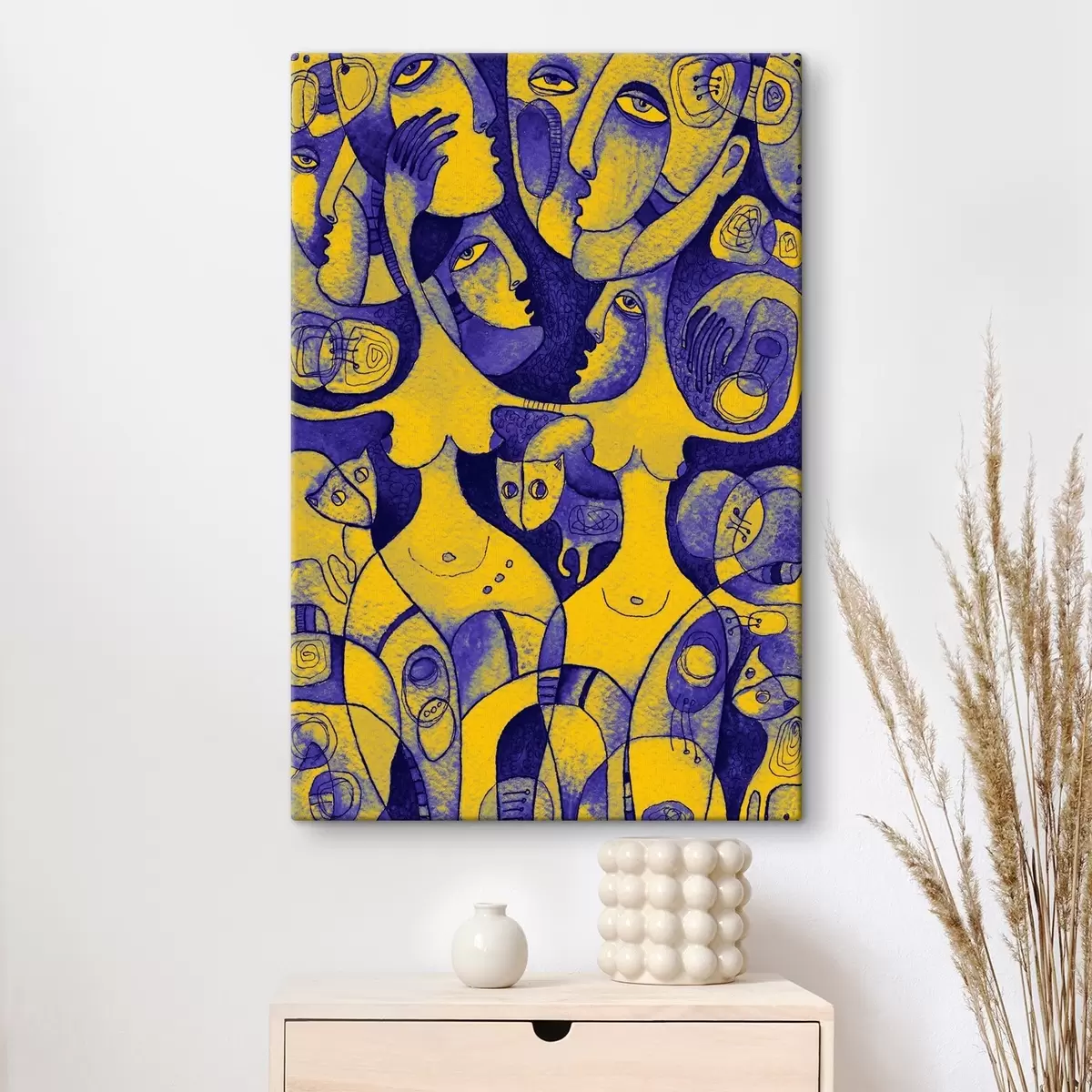 carta da parati Volti intrecciati in una vibrante armonia nr. s37829