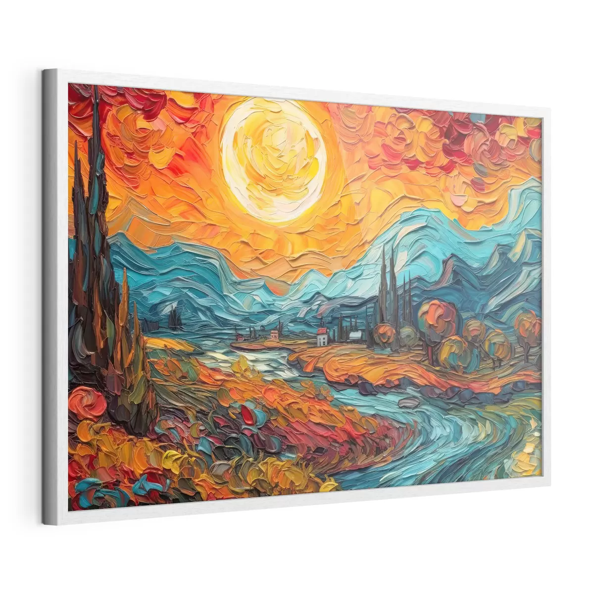 Poster Vibrante tramonto su un paesaggio sereno f38057