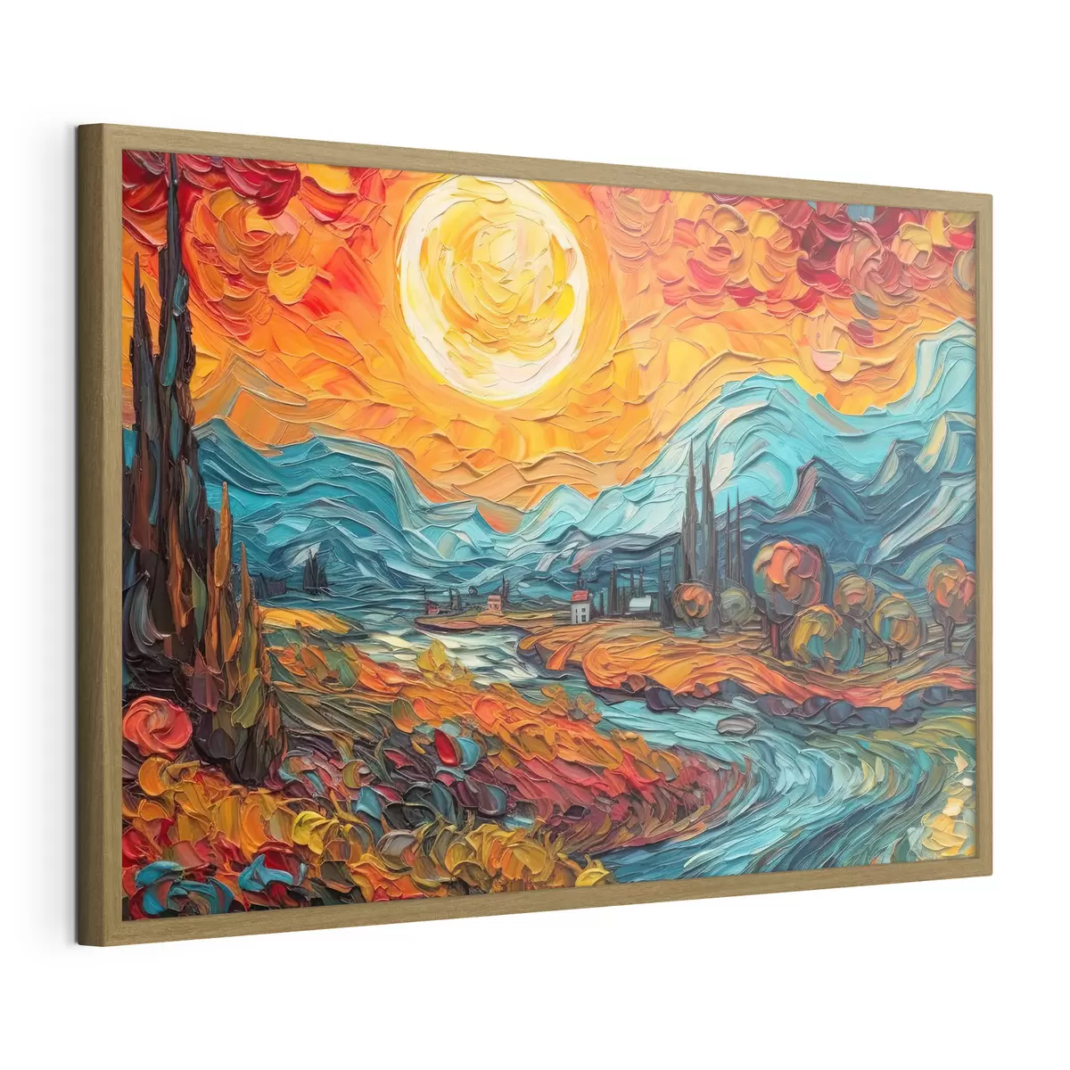 Poster Vibrante tramonto su un paesaggio sereno f38057