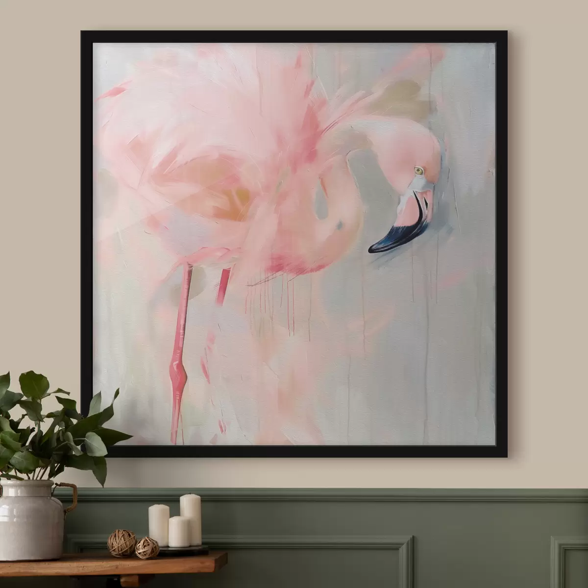 Poster Uccello fenicottero rosa f39541