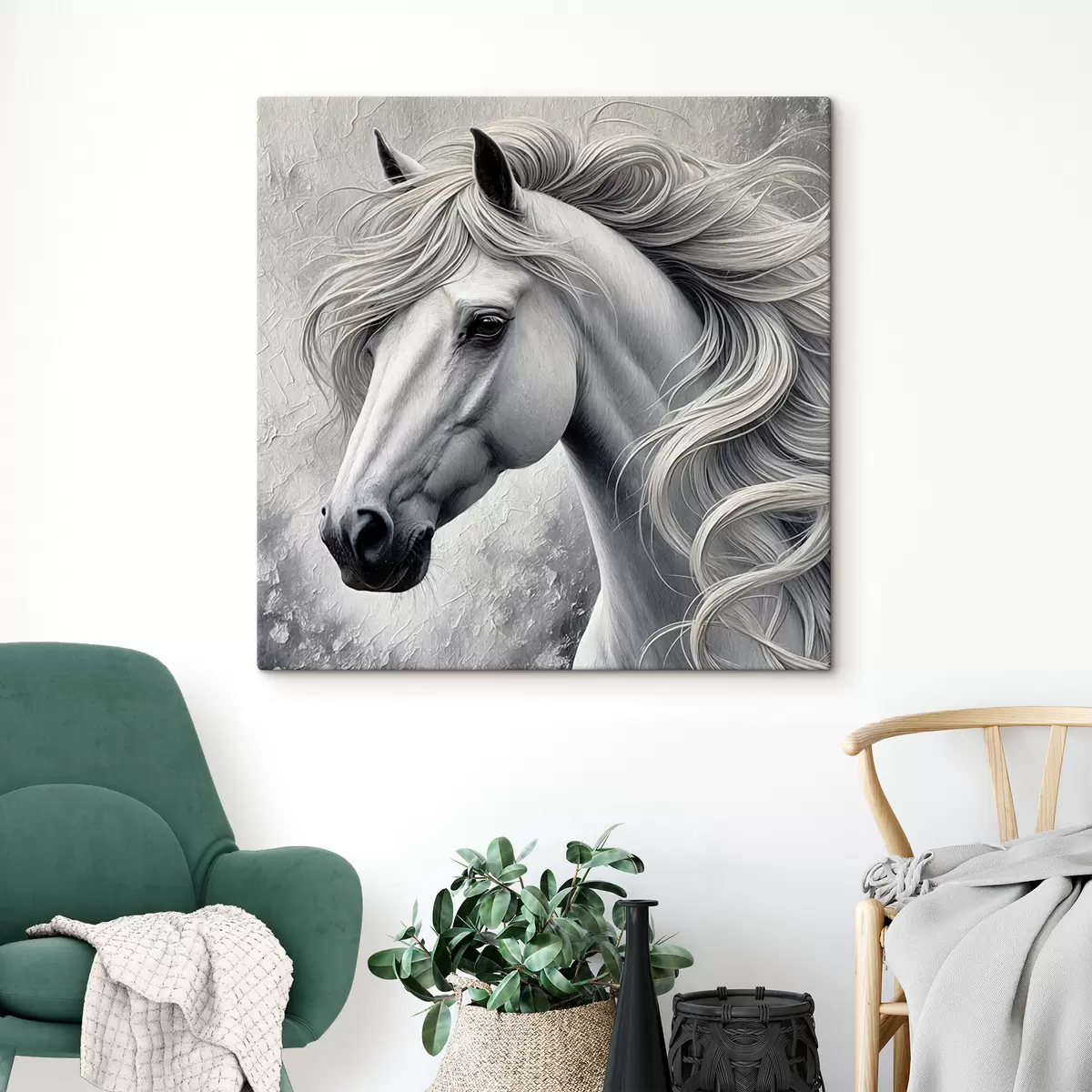 carta da parati Ritratto di un cavallo bianco nr. s39489