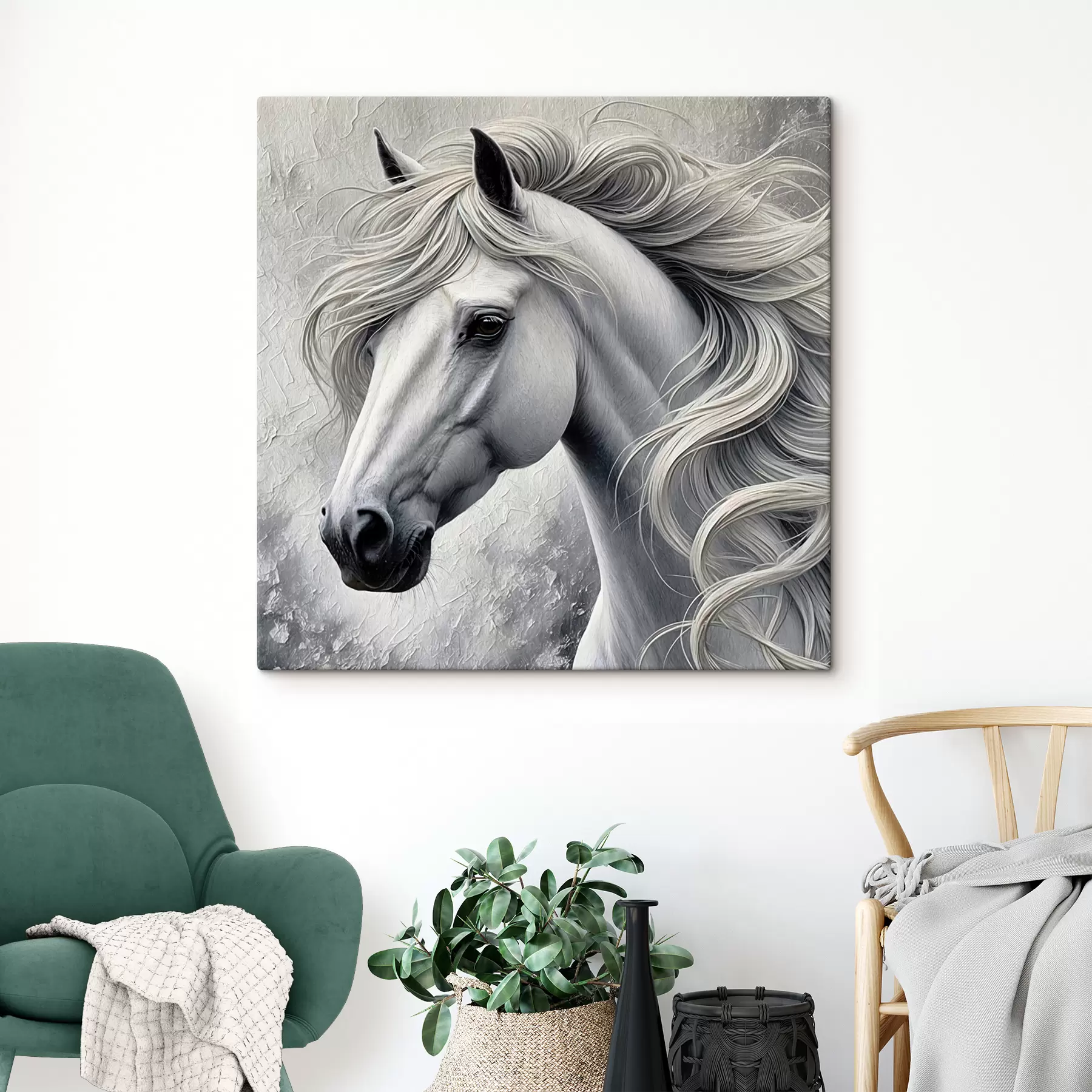 carta da parati Ritratto di un cavallo bianco nr. s39489