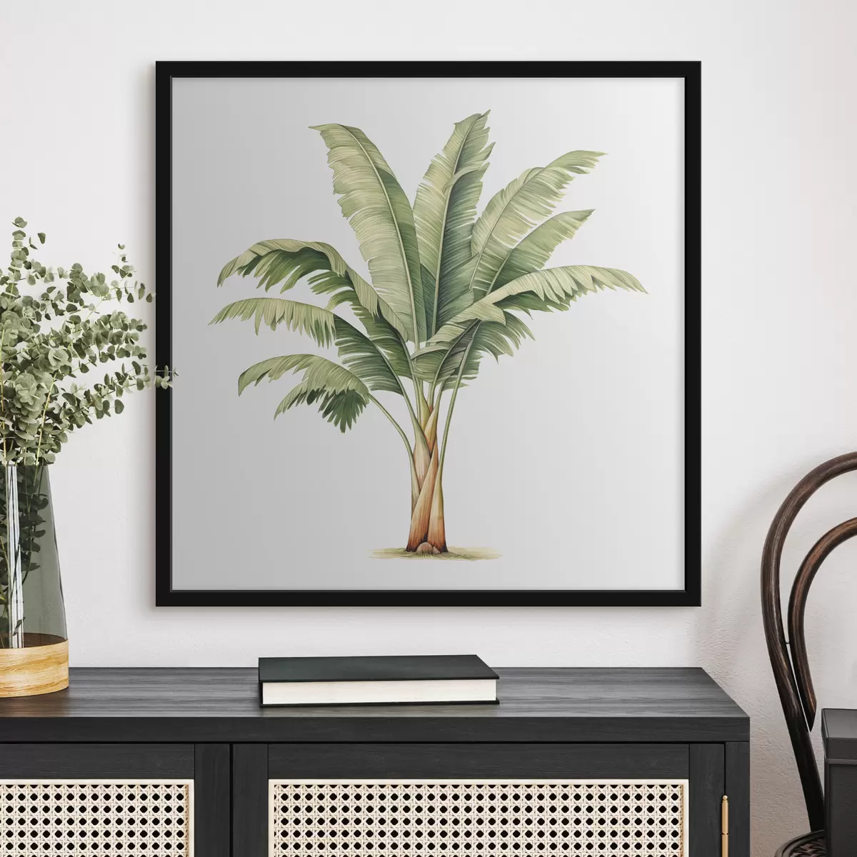 Poster Illustrazione minimalista ad acquerello di una palma da banana f39562