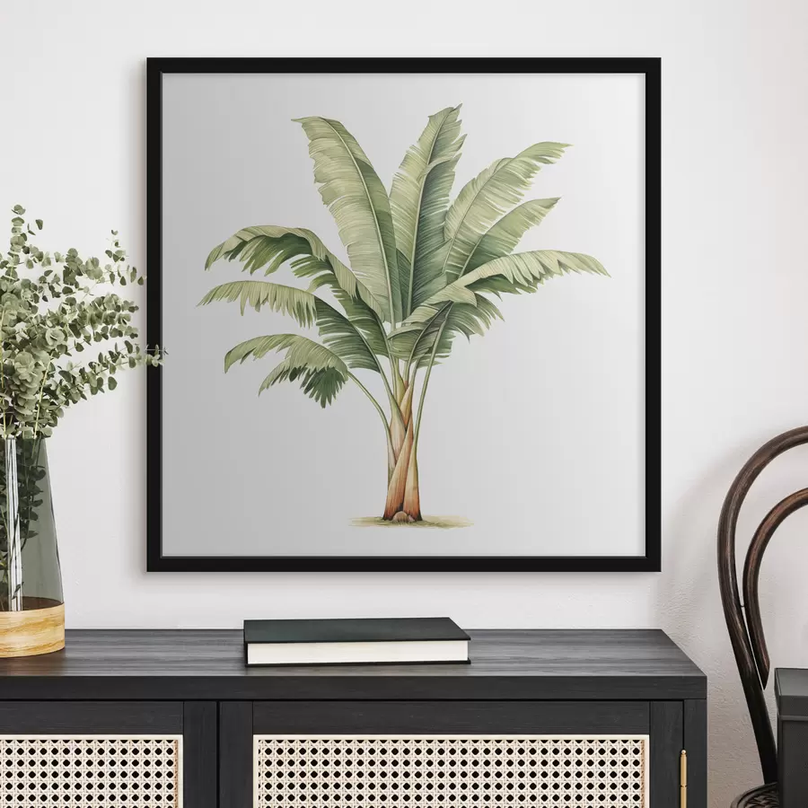 carta da parati Illustrazione minimalista ad acquerello di una palma da banana nr. f39562