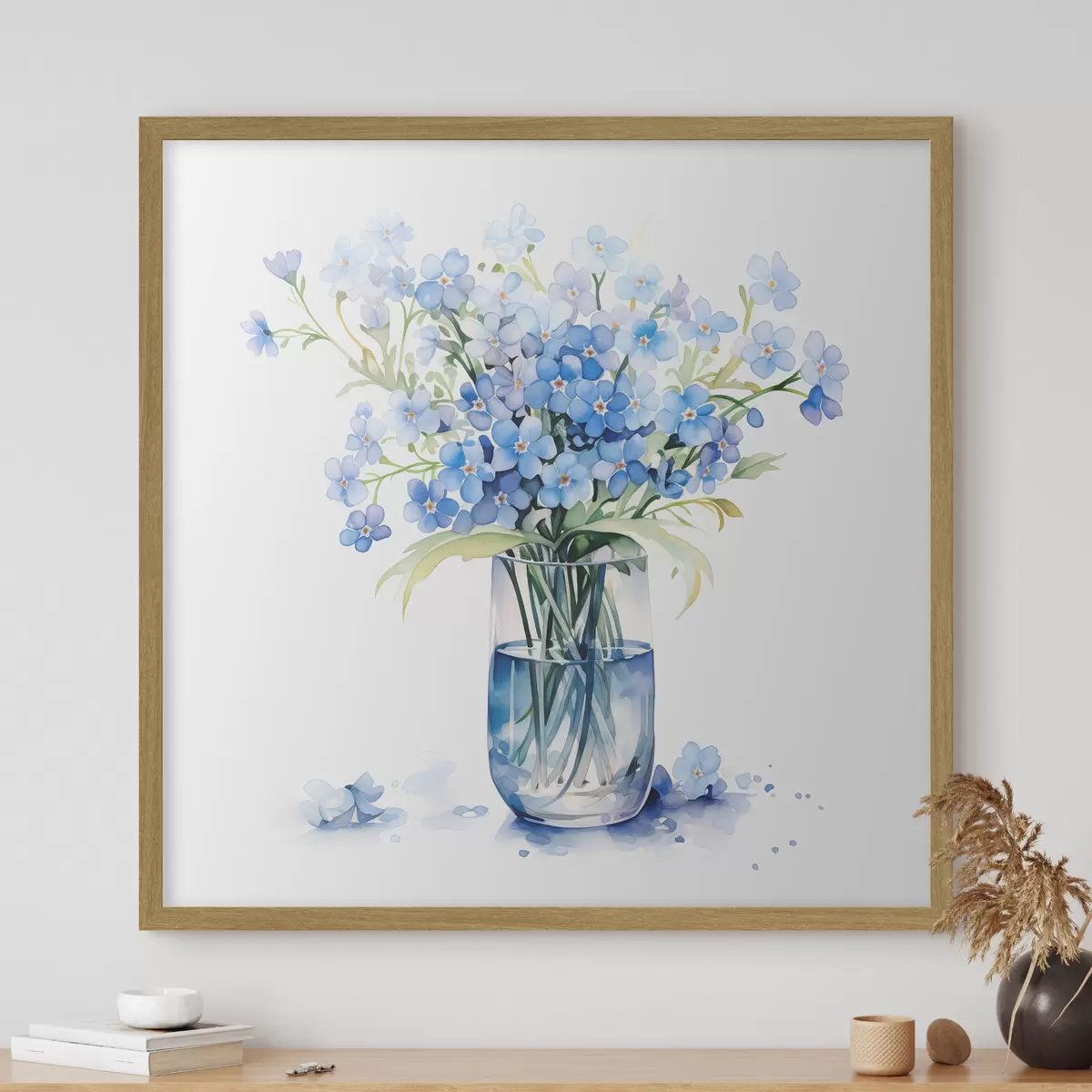 Poster Bouquet blu di auguri f39564