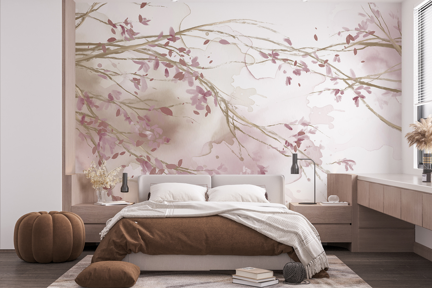 Sfondo Parete 430x300cm Carta Da Parati 3D Con Rose Acquerellate - Tessuto  Non Tessuto, 430x300cm, Per Camera E Soggiorno Decorazione Parete Nordica, image size:1800x1200