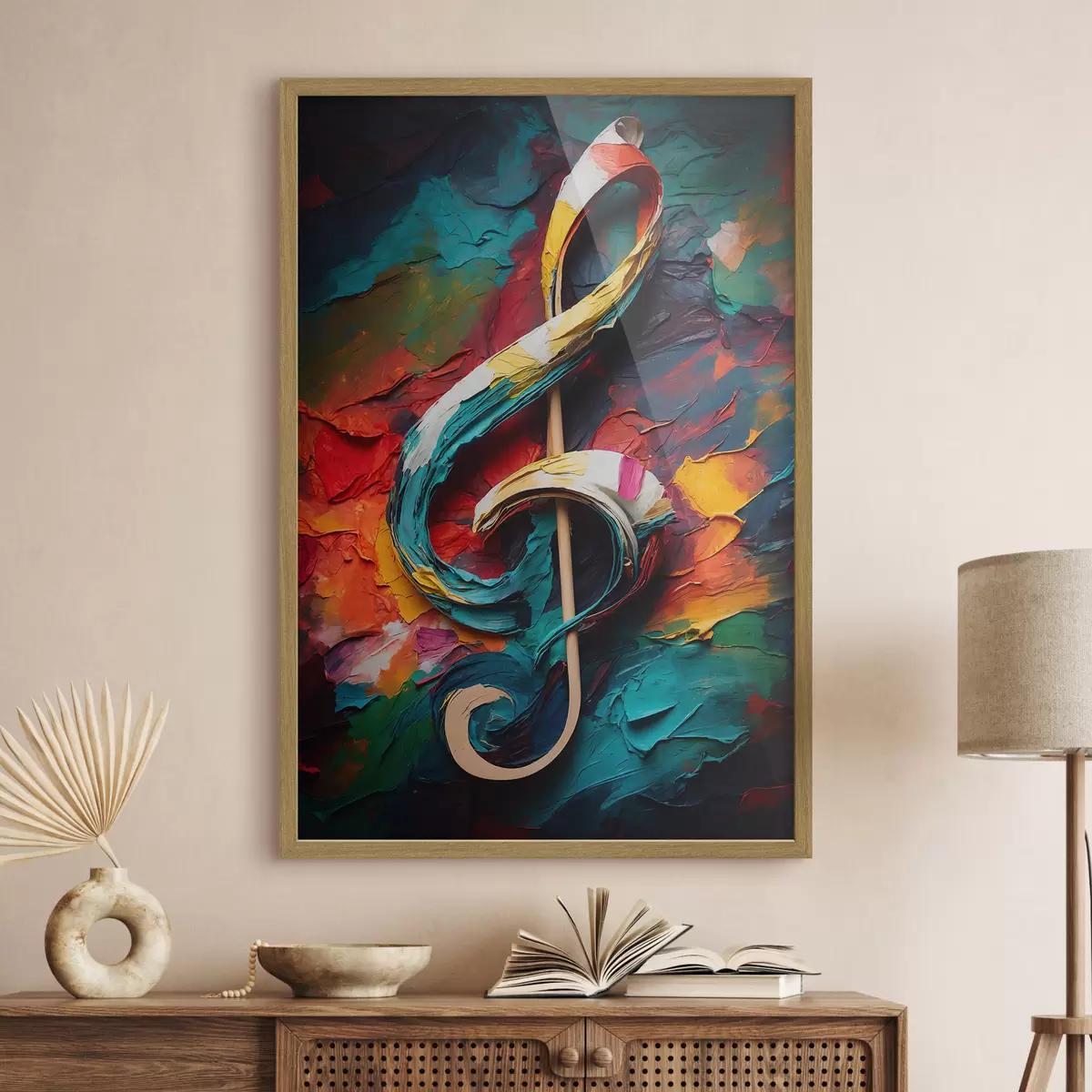 Poster Nota sul fondo astratto dell'olio f39373