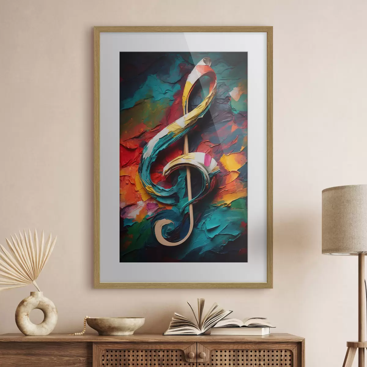 Poster Nota sul fondo astratto dell'olio f39373