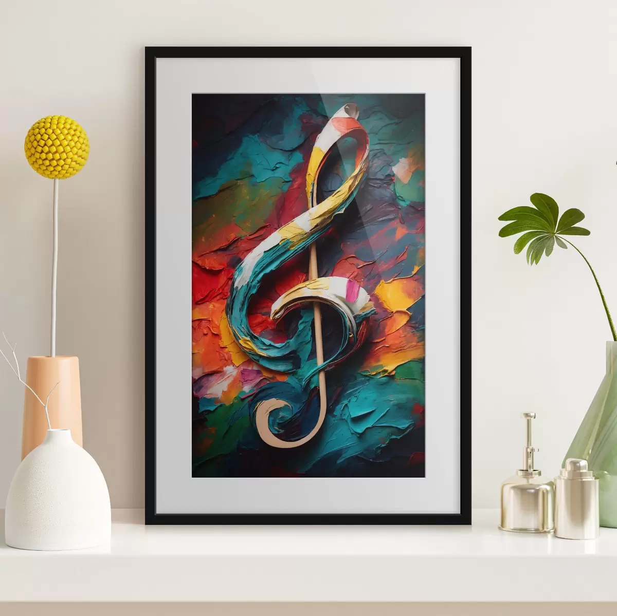 Poster Nota sul fondo astratto dell'olio f39373