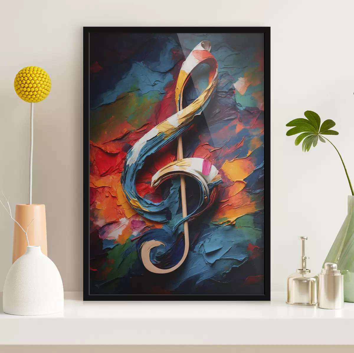 Poster Nota sul fondo astratto dell'olio f39373