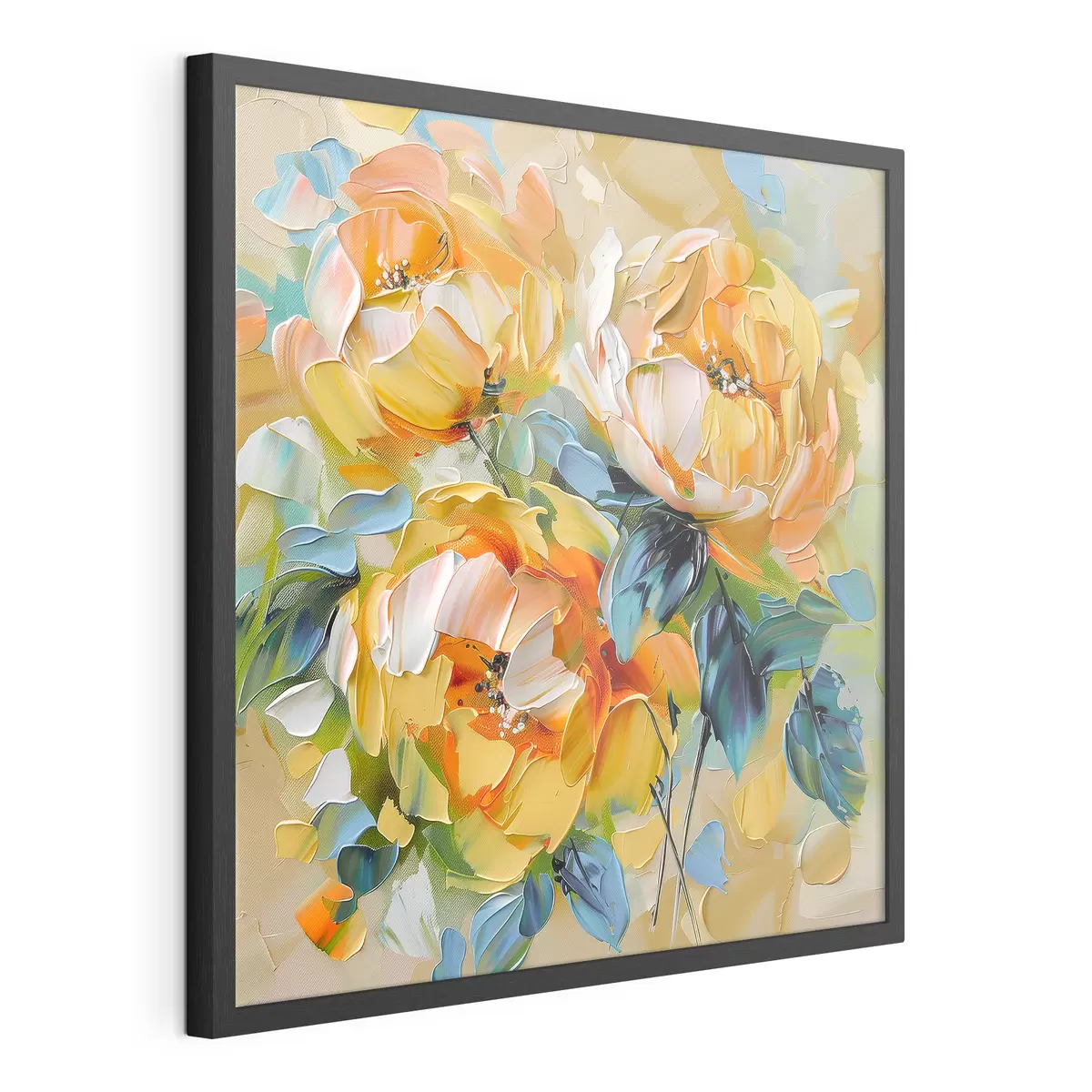 Poster Fioriture vivaci con trame ricche in una composizione astratta colorata f39460