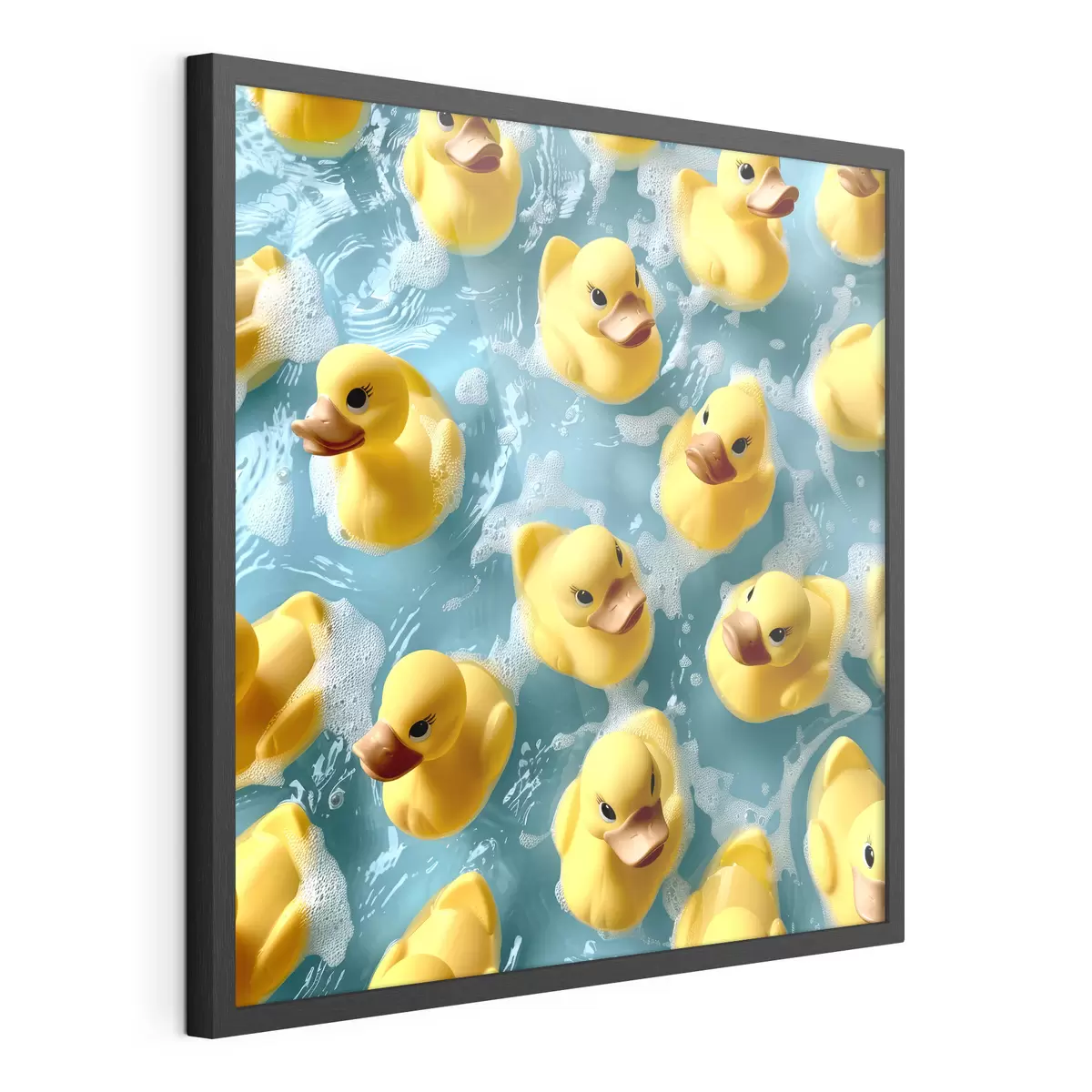 Poster Anatre di gomma realistiche che galleggiano nell'acqua f39469